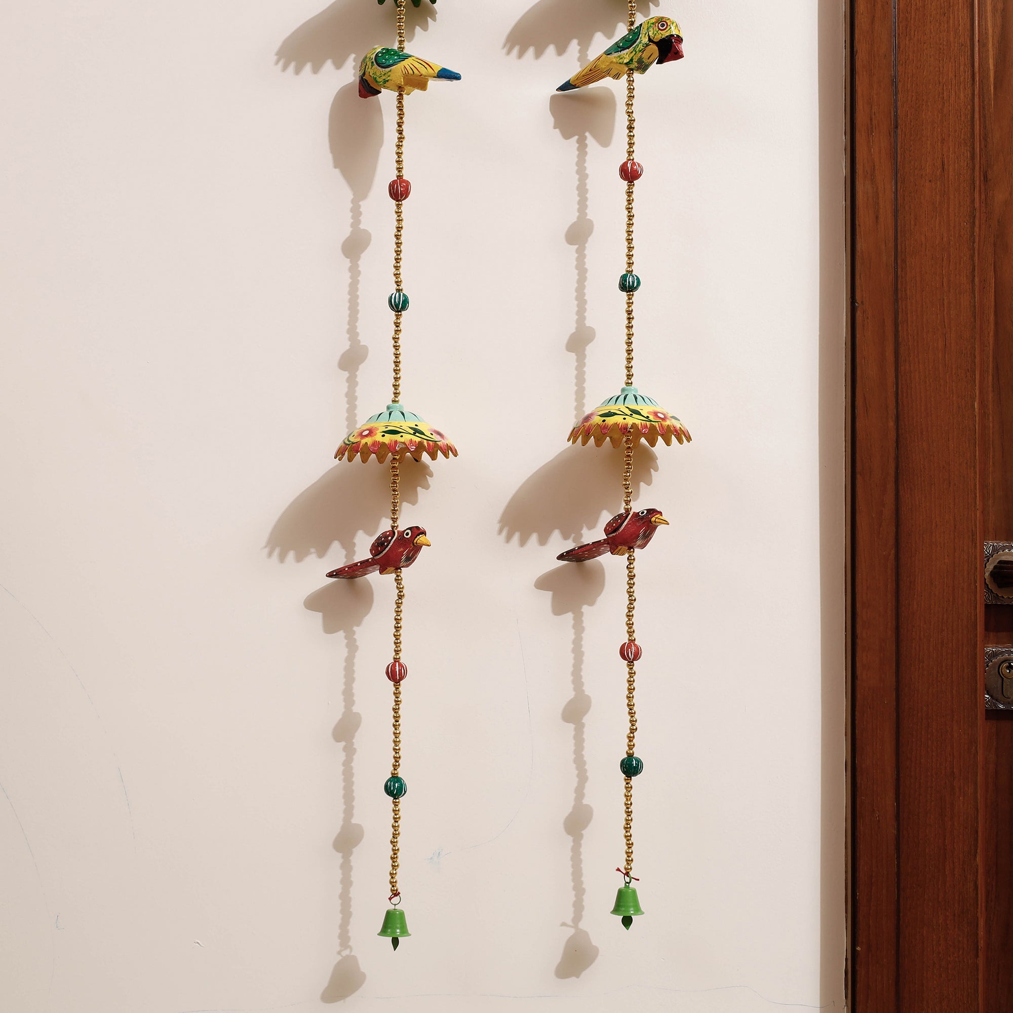 DEVENDRA SINGH Banaras Handpainted Wooden & Beadwork Decorative Hangings (Set of 2) - view 3