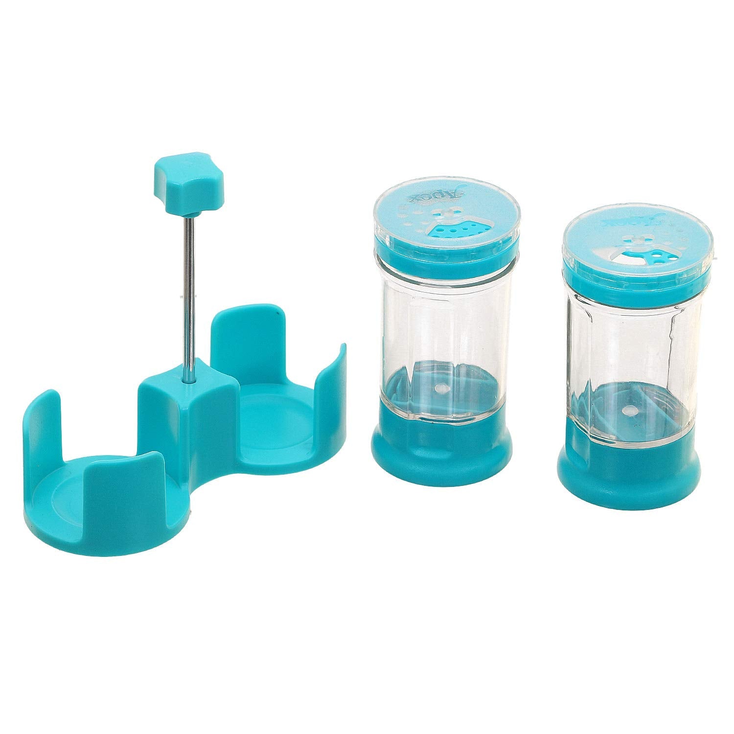 Kuber Industries Multipurpose Plastic Spice Container Salt and Pepper Shaker 2 Pieces Condiment Set (Green) - CTKTC30672