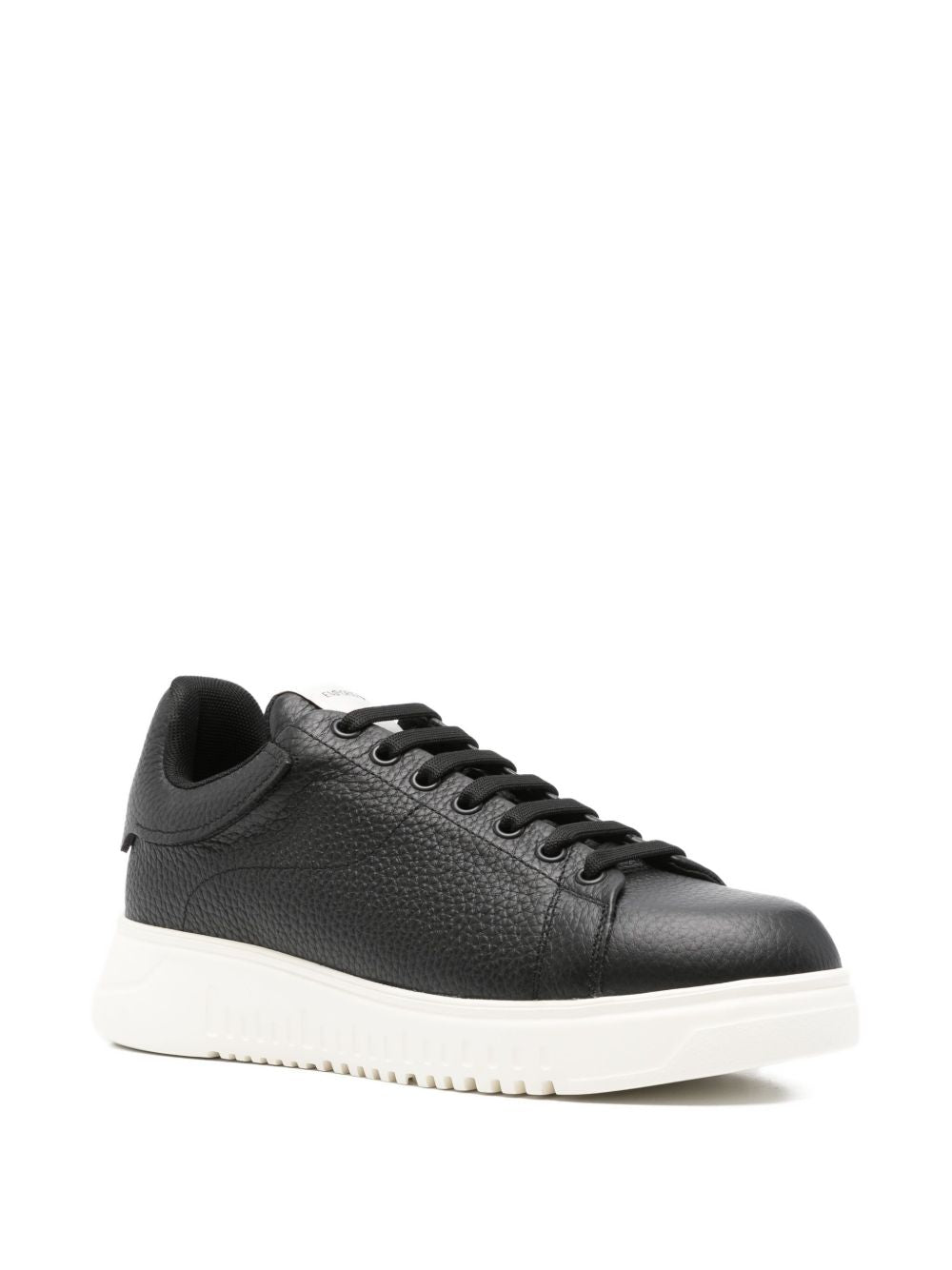 Emporio Armani Tumbled leather sneakers – 100% Bovine Leather - view 2