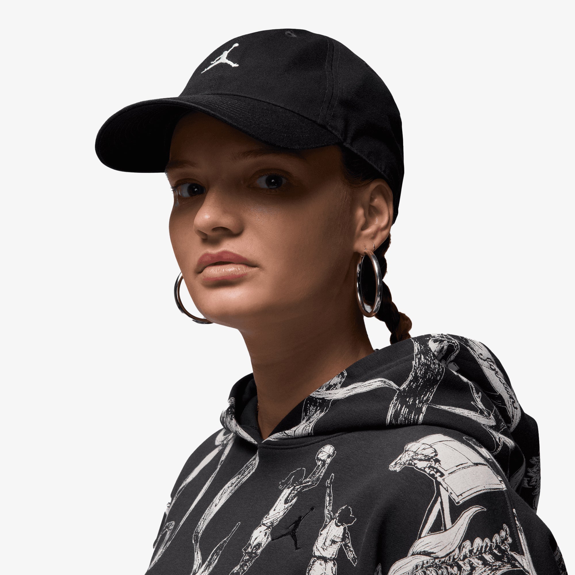 Jordan | UNSTRUCTURED CURVED-BILL HAT { BLACK - view 2