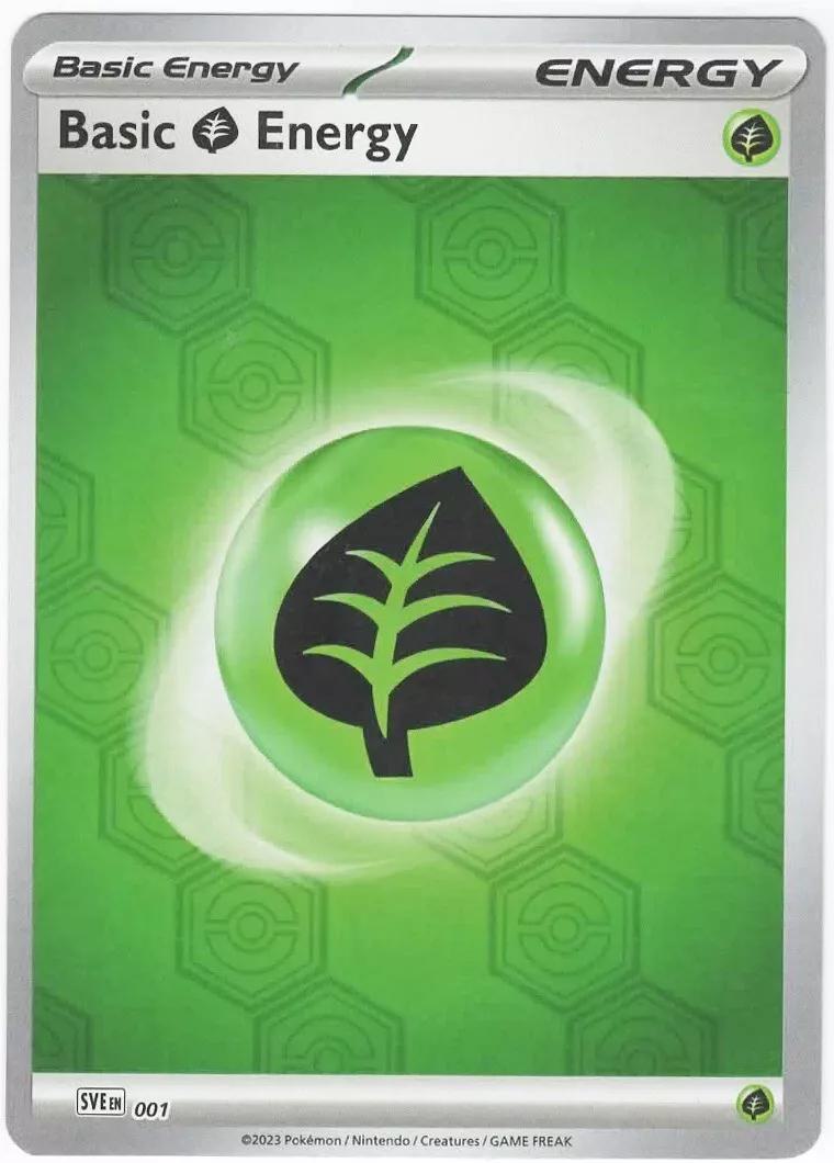 Pokémon Basic Grass Energy - 001 - Common [sve-001] [Reverse Holo]