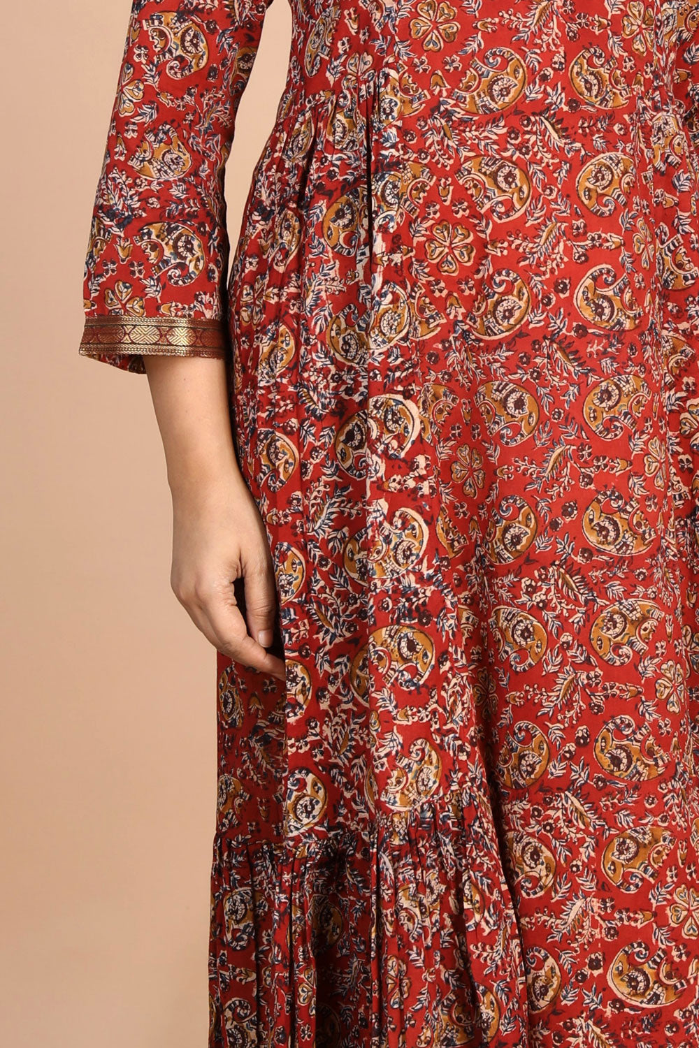 Kalanjali Ethnics Kalamkari Handblock printed Dress - view 9