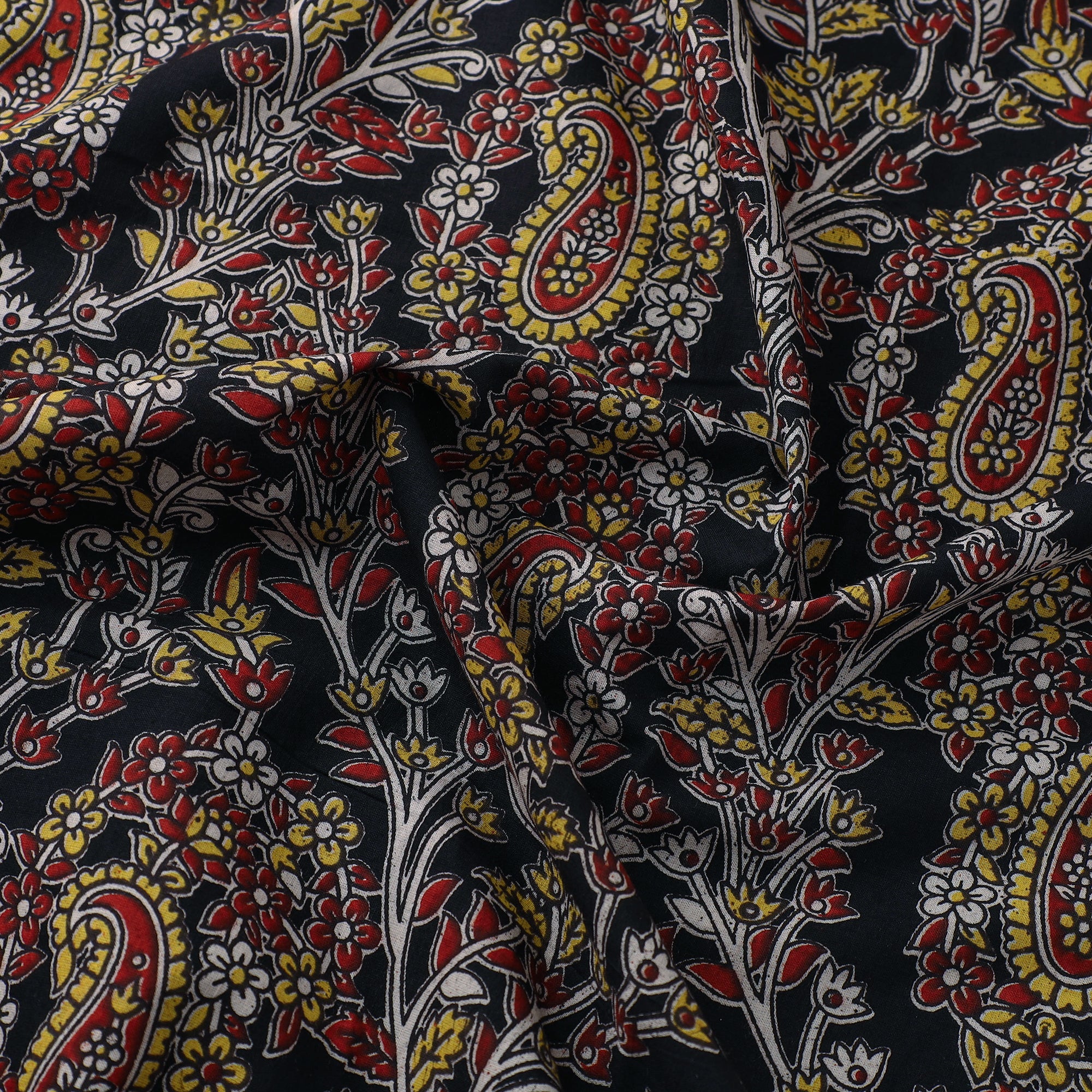 SOUTH KARGHA Black - Cotton Kalamkari Print Fabric 13 - view 3
