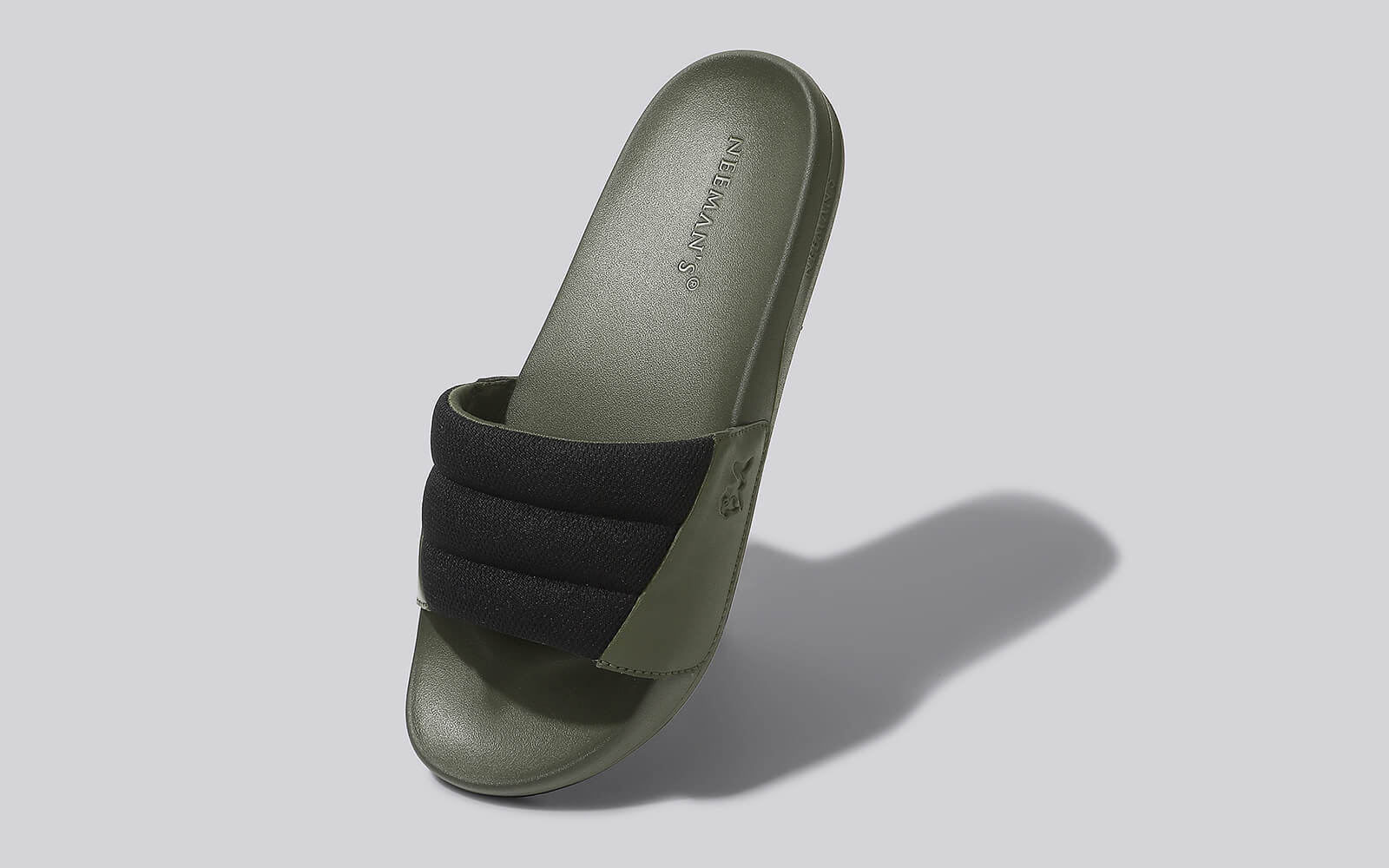 Neeman's Squooshy Slides for Men : Olive-Black