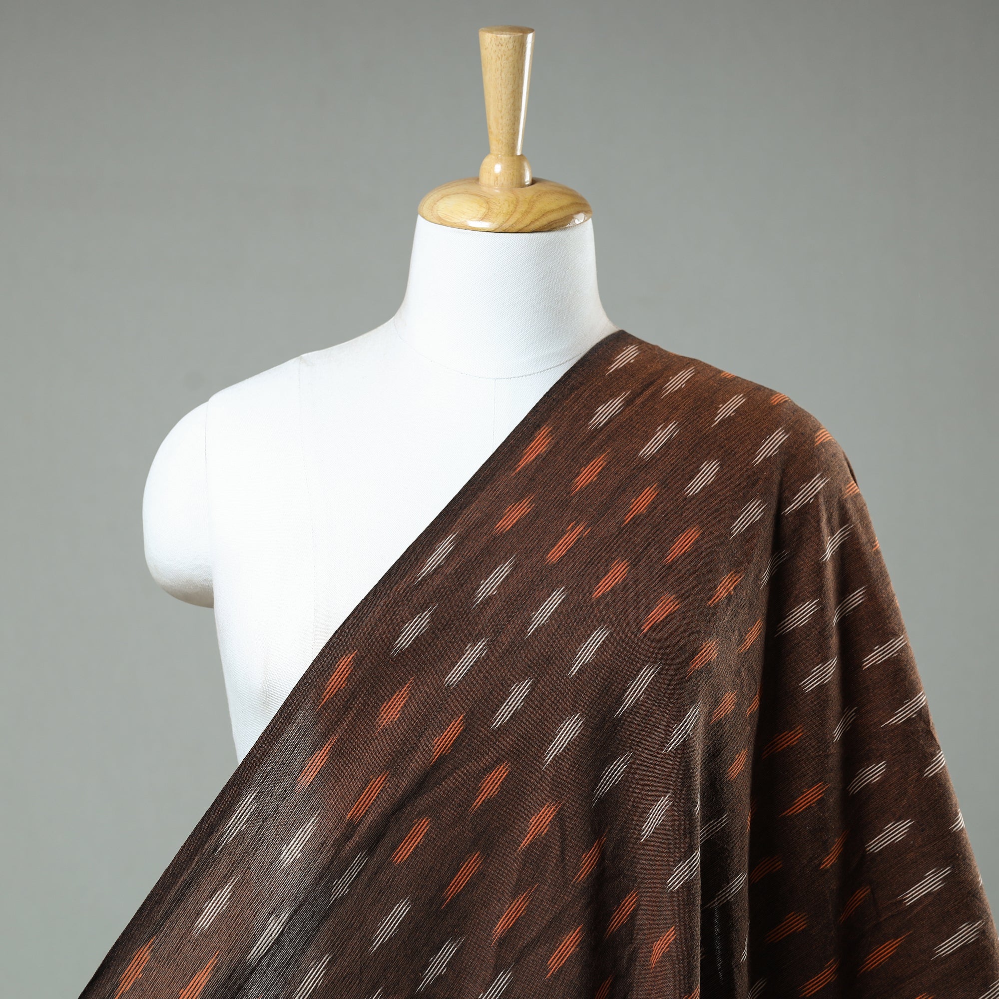 SOUTH KARGHA Brown - Pochampally Ikat Weave Cotton Fabric 12