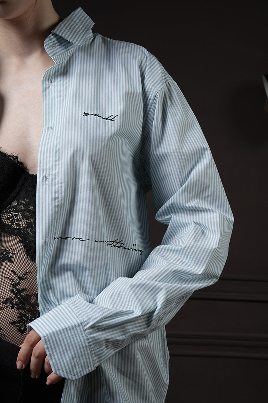Y*all Talk in Line - Pinstripe Shirt - view 9