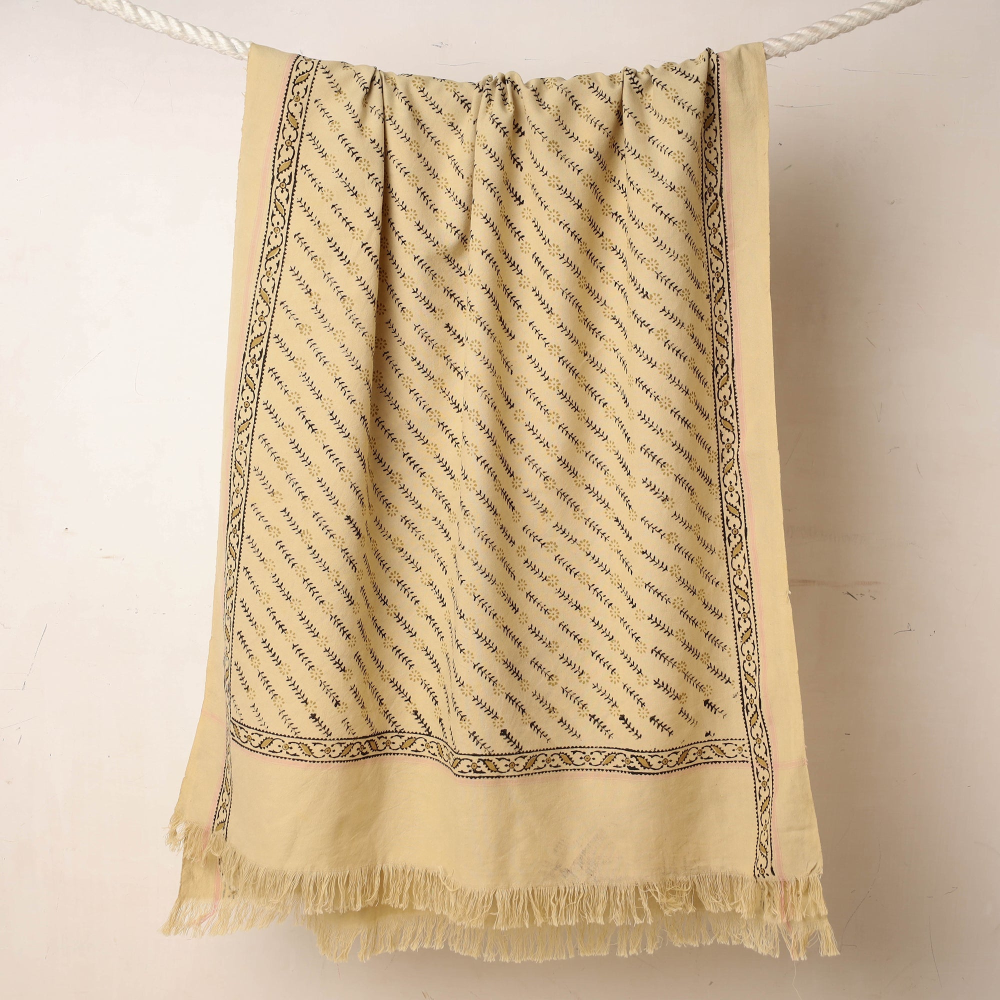 ITOKRI CRAFTS INITIATIVE Beige - Akola Block Printed Pure Handloom Cotton Towel - view 2