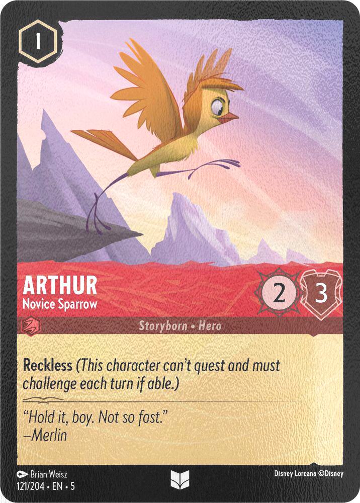 204 shimmering skies – Lorcana Arthur - Novice Sparrow - 121/204 [Shimmering Skies] [Cold Foil]