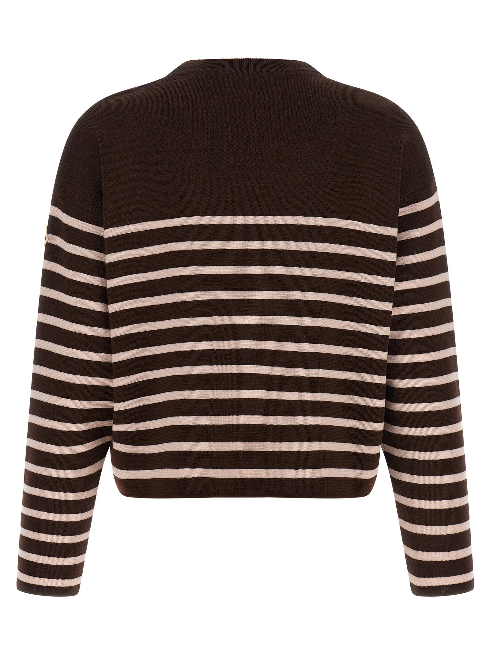 Moncler Striped Sweater With Embroidery – 100% virgin wool - view 2