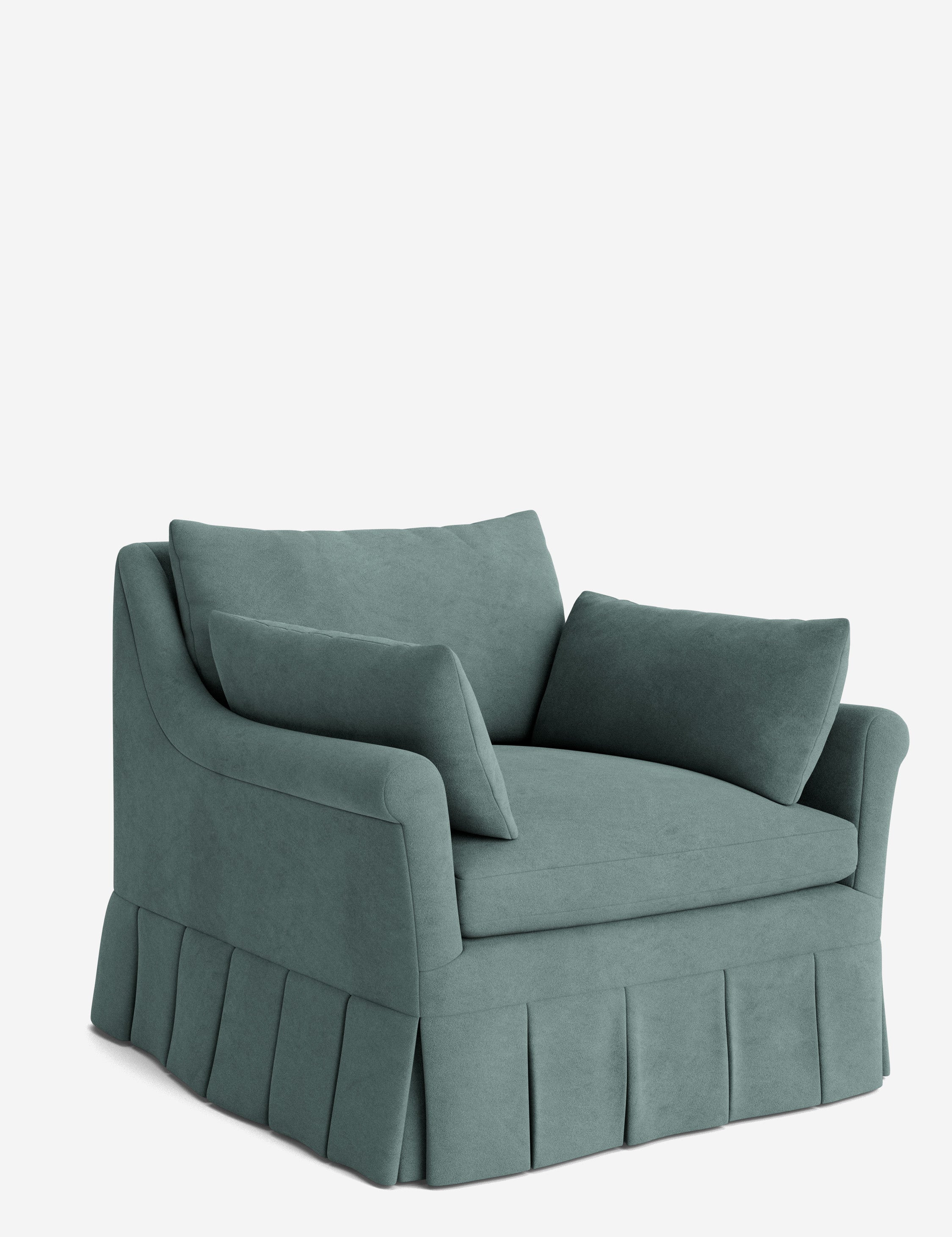 Lulu and Georgia Portola Rolled Arm Luxe Depth Pleated Chair - view 182