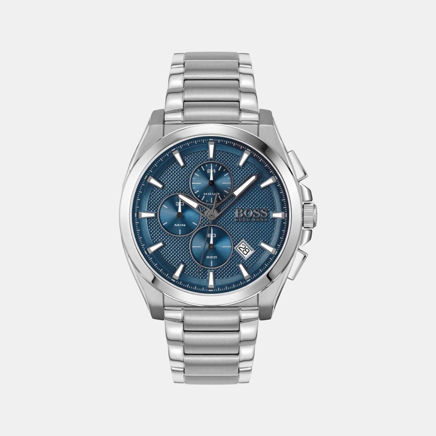 Boss Grandmaster Men Quartz Blue Dial Chronograph Stainless Steel Watch 1513884