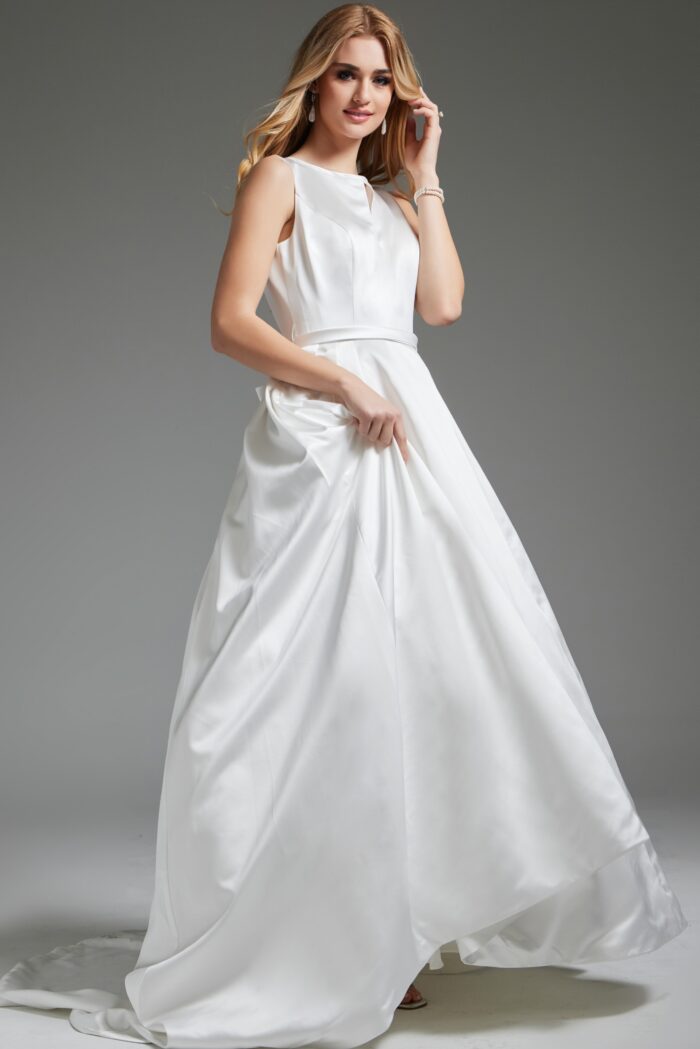 Jovani JB42319 Long Bridal Gown Keyhole Neck A Line Wedding Dress - view 3