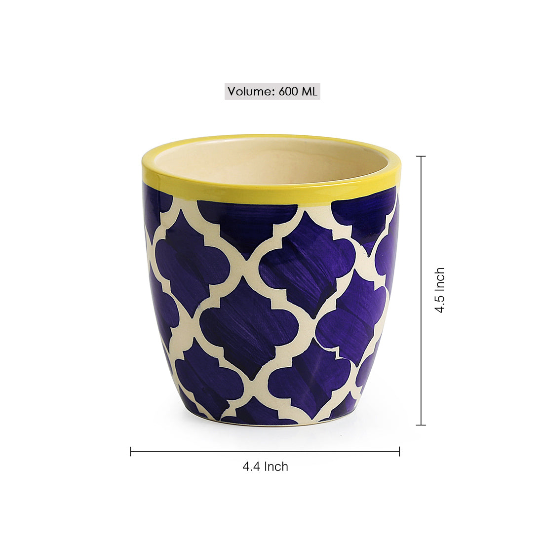 EXCLUSIVELANE 'The Two Morocco Pod' Handpainted Ceramic Planters (Set of 2) - view 4