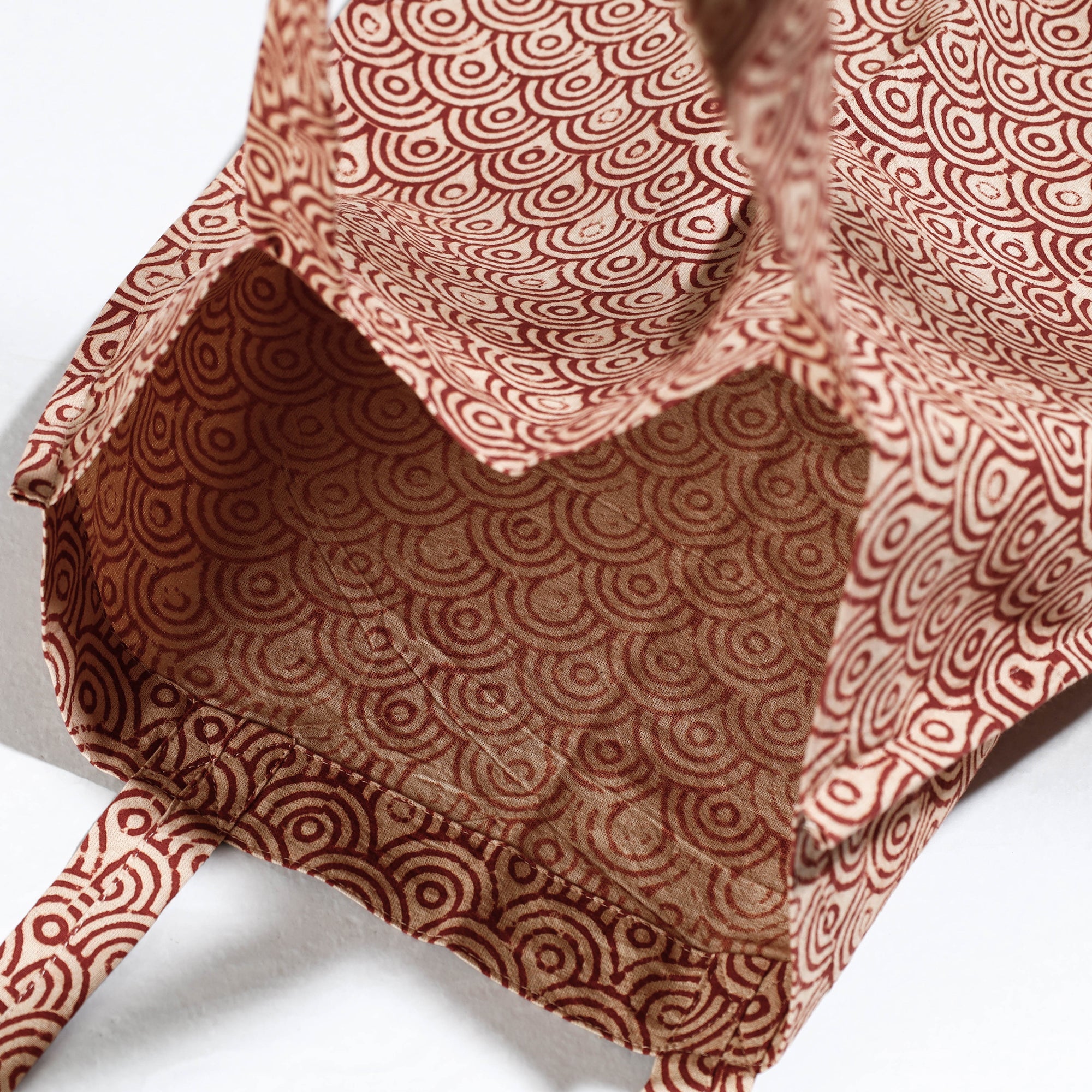 PITCHUKA SRINIVAS KALAMKARI PEDANA Brown - Pedana Kalamkari Block Printed Cotton Shopping Bag - view 3