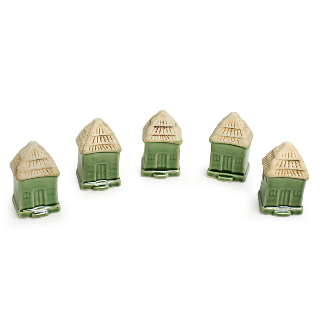 EXCLUSIVELANE 'Little Cottages' Handpainted Miniature Décorative Showpieces In Ceramic (Set of 5) - view 2