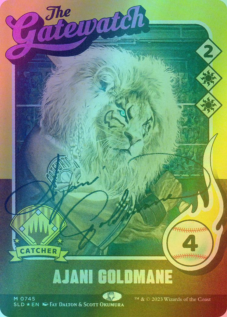 Ajani Goldmane // Ajani Goldmane [0745] [Borderless] [Signed] [Magic: The Baseballing] [Secret Lair Drop] [Foil] - view 2