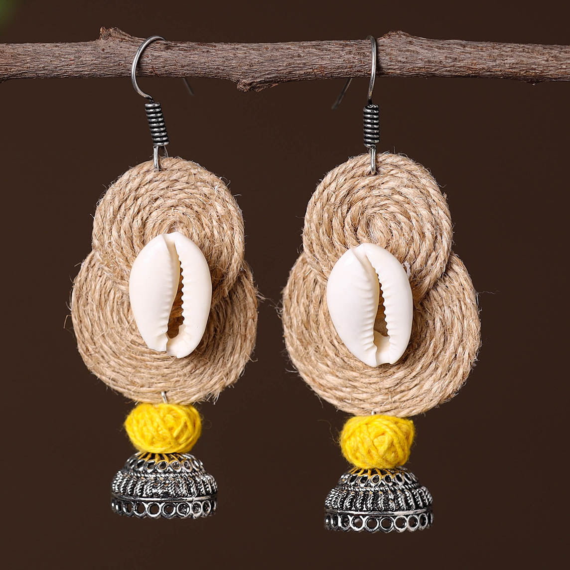 JALPARI Arohi German Silver Jute Jhumki Earrings - view 2