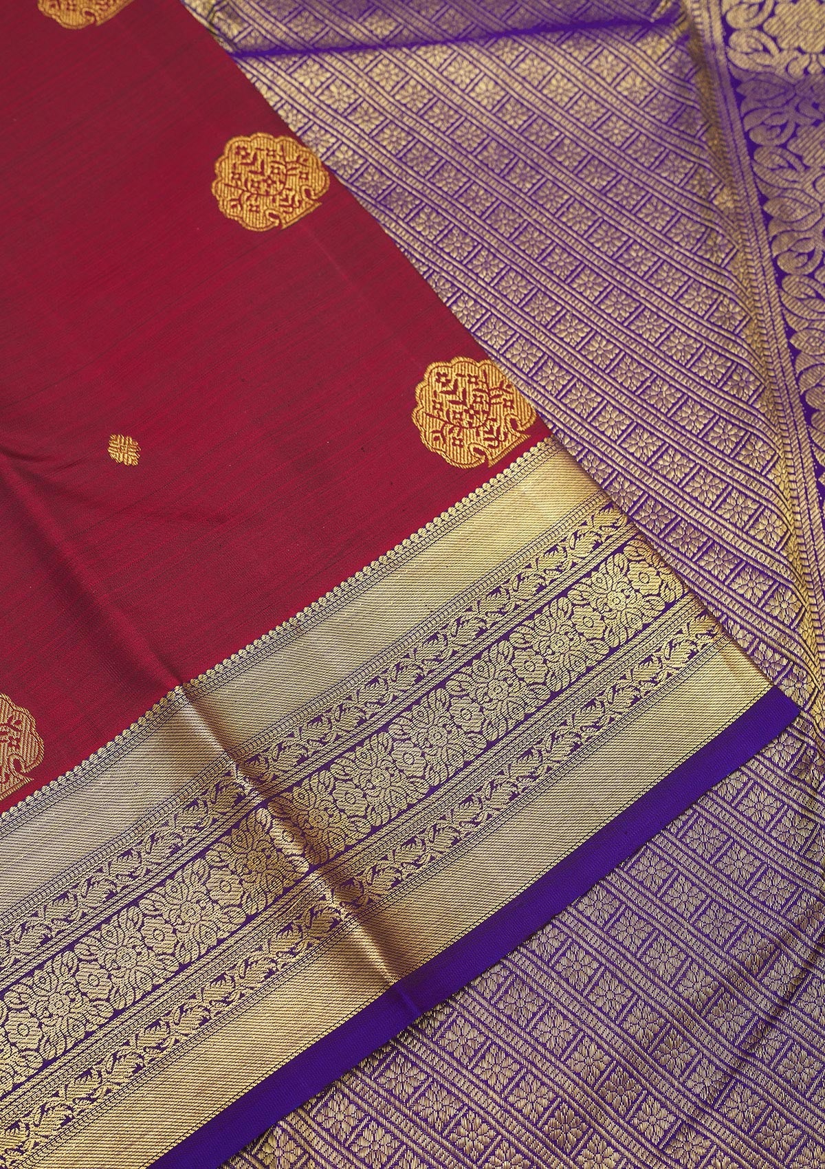 Koskii Maroon Zariwork Pure Silk Saree – Women's - view 4