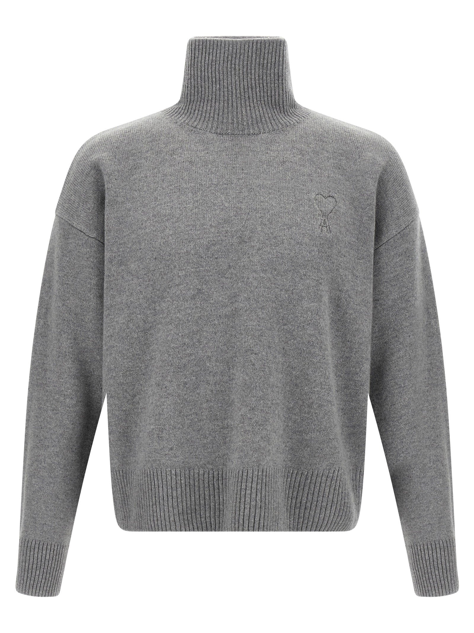Ami Paris Puff Logo Sweater – 90% wool, 10% cashmere