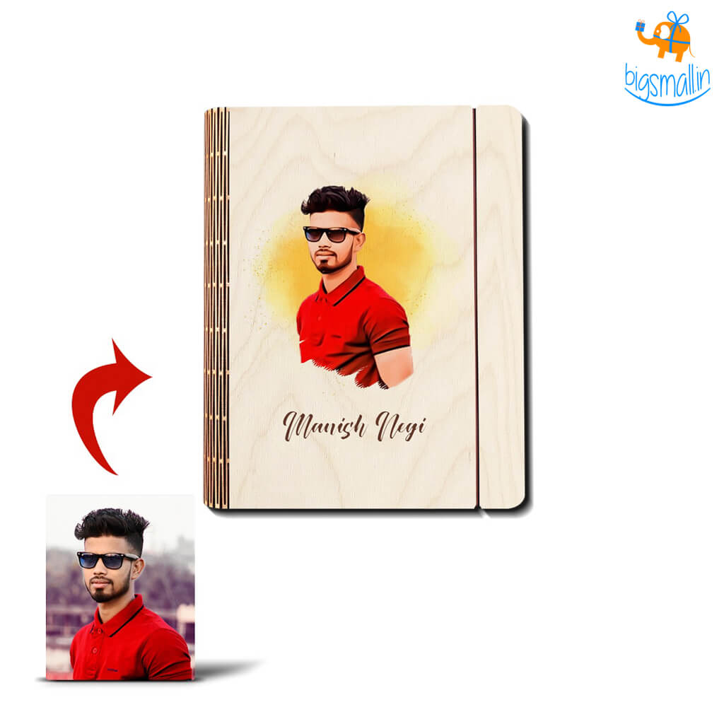 Chitra Chaya Personalized Photo Art Wooden Binder With Elastic Strap | COD Not Available - view 4