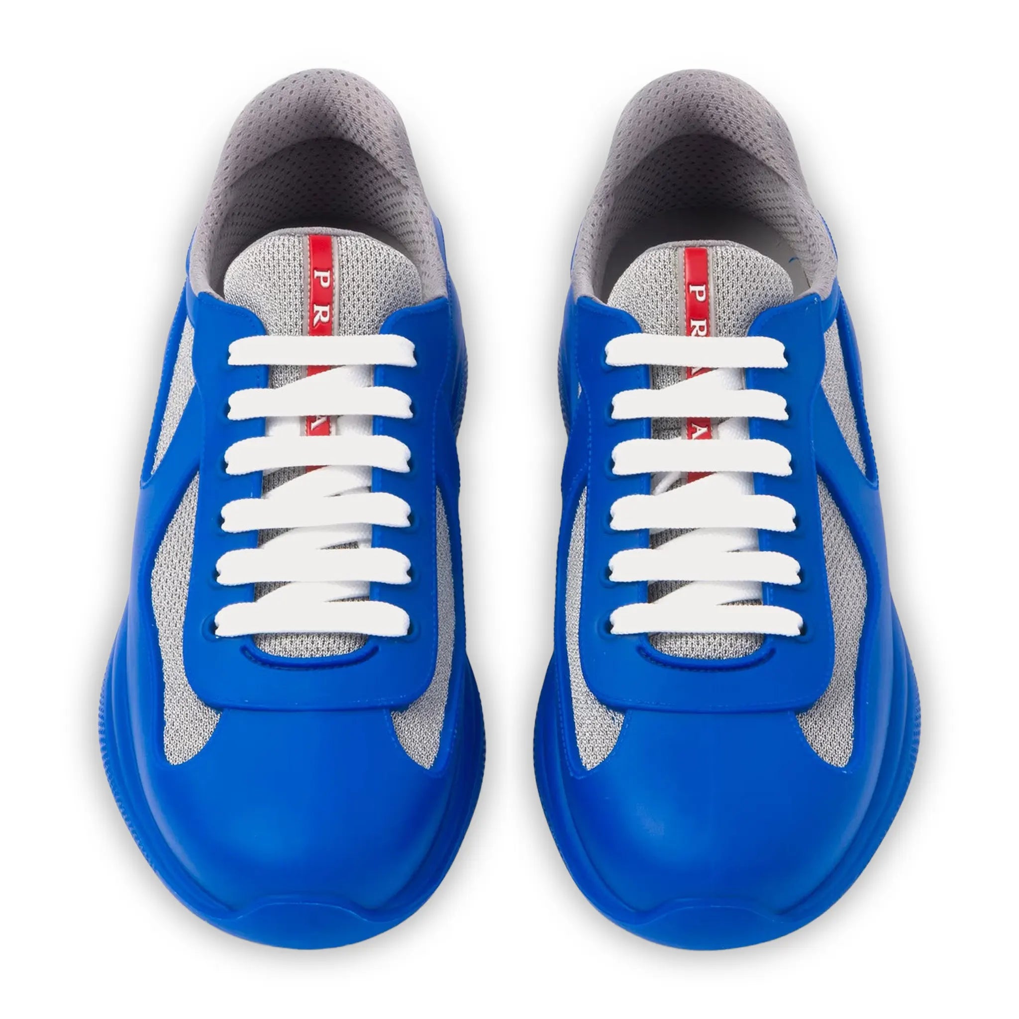 Prada Americas Cup Soft Rubber And Bike Fabric Sapphire Blue Sneaker - view 2