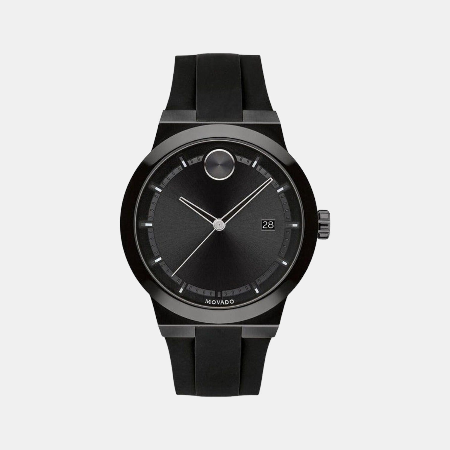 Movado Bold Men Quartz Black Dial Analog Silicone Watch 3600621