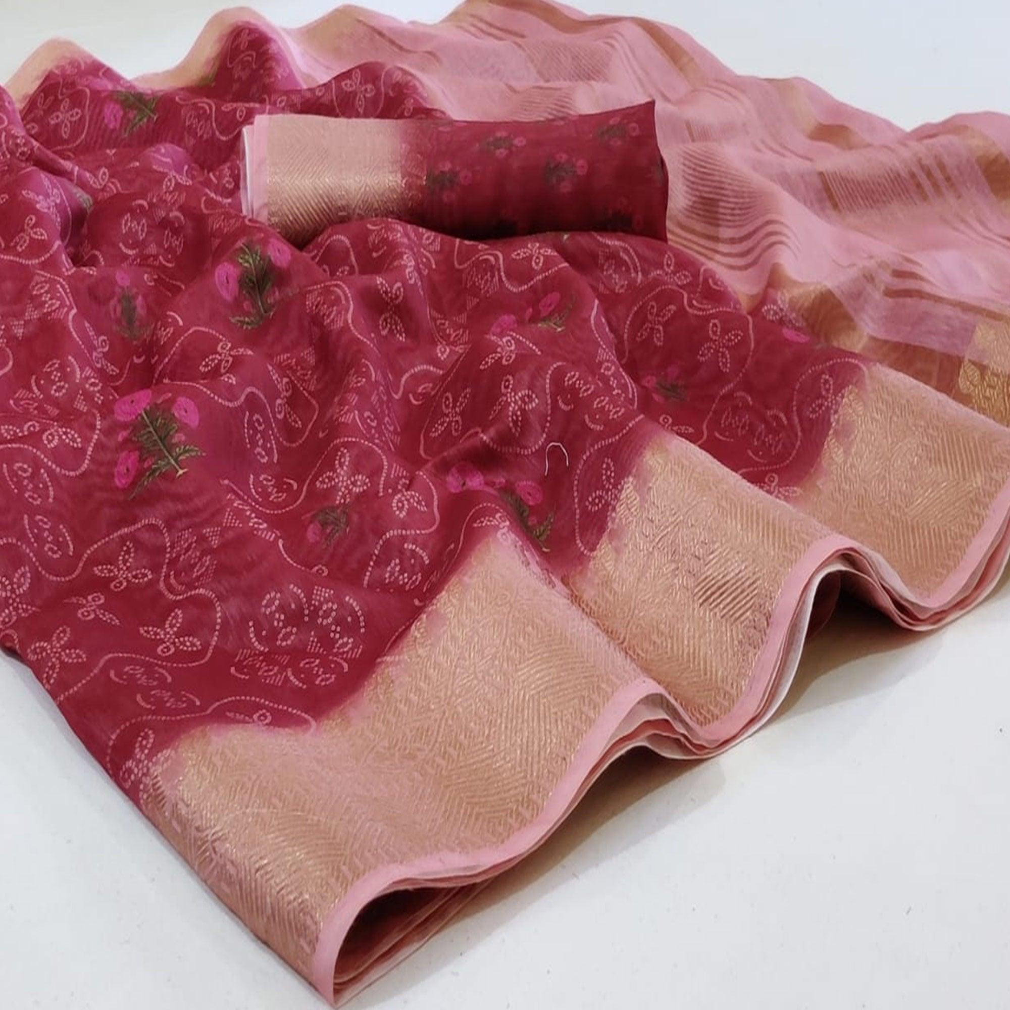 Peachmode Exclusive Maroon Colored Festive Wear Woven Banarasi Silk Saree