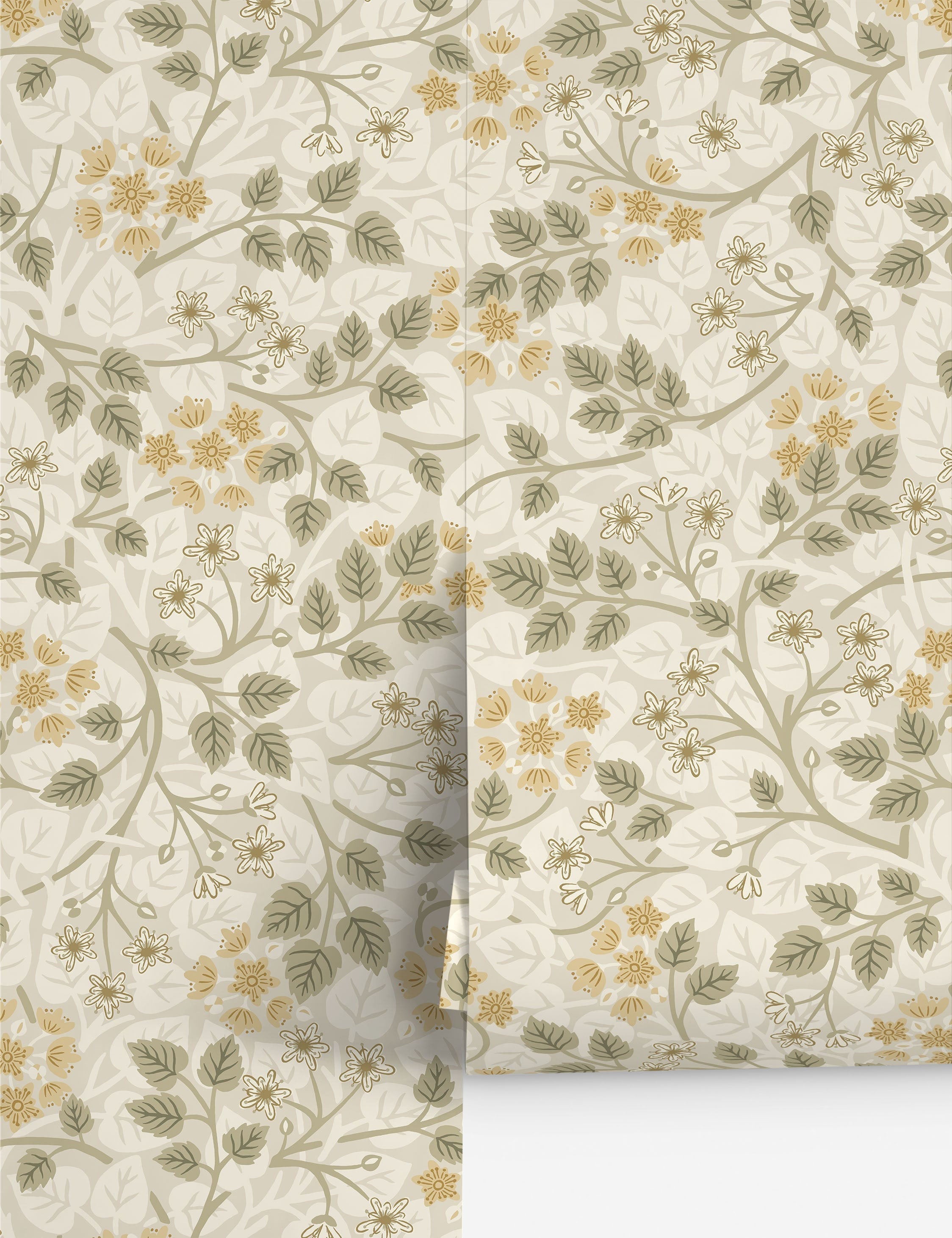 Lulu and Georgia Silver Lime Wallpaper by Sanderson - view 2