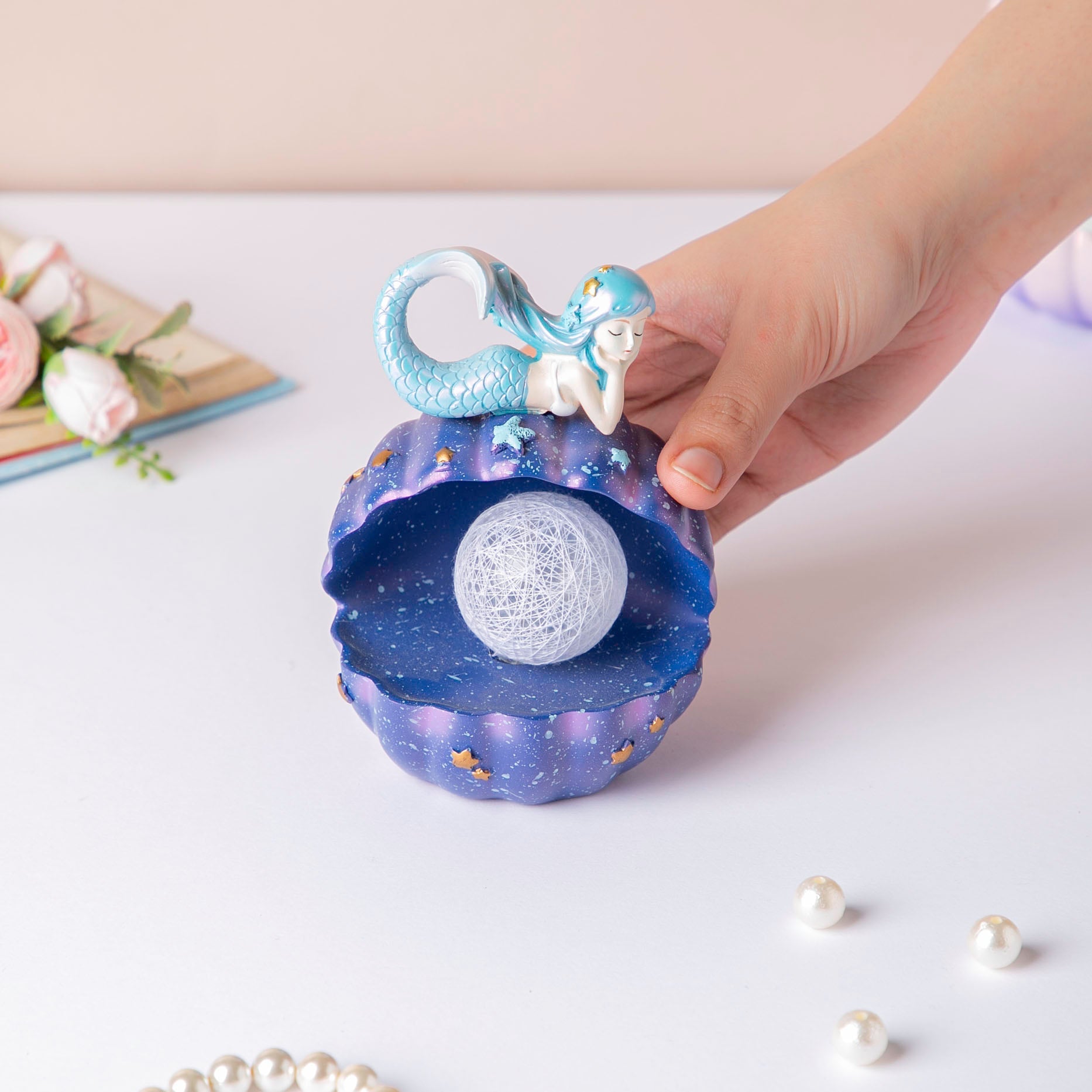 Nestasia Starry Shell Mermaid Decor With Dark Blue - view 2