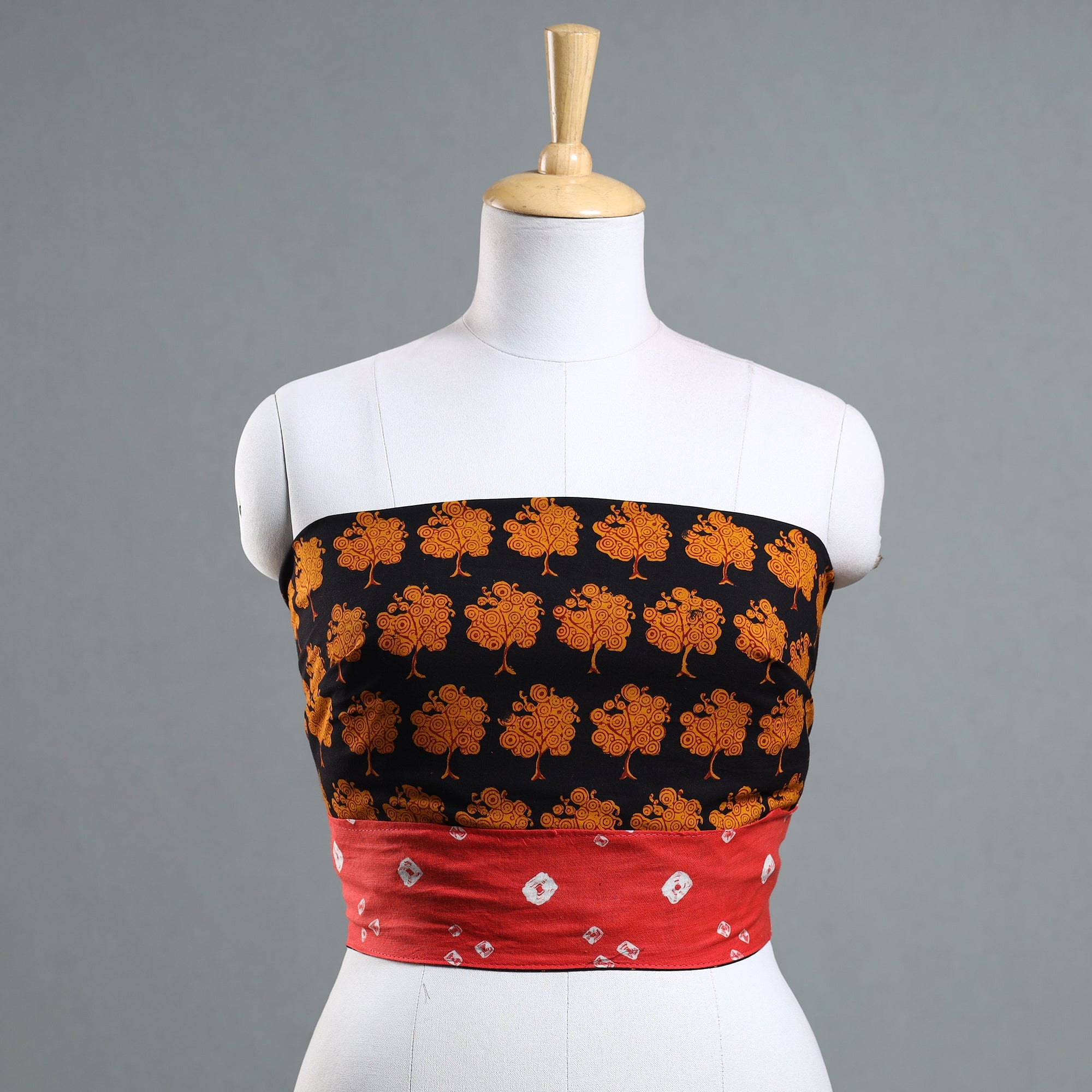 NOORI BAZAR Black - Bagh Block Printed Cotton Blouse Piece