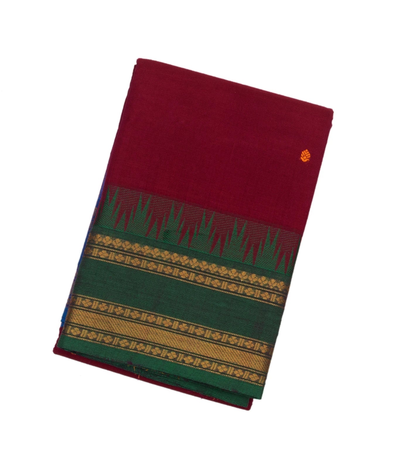 RmKV Pink Handloom Chettinad Cotton Saree With Floral Buttas