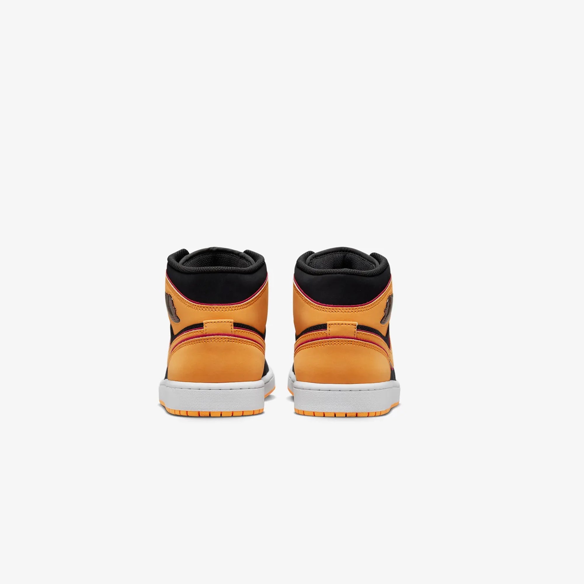 Jordan | AIR JORDAN 1 MID SE { BLACK/VIVID ORANGE-CARDINAL RED-WHITE - view 2