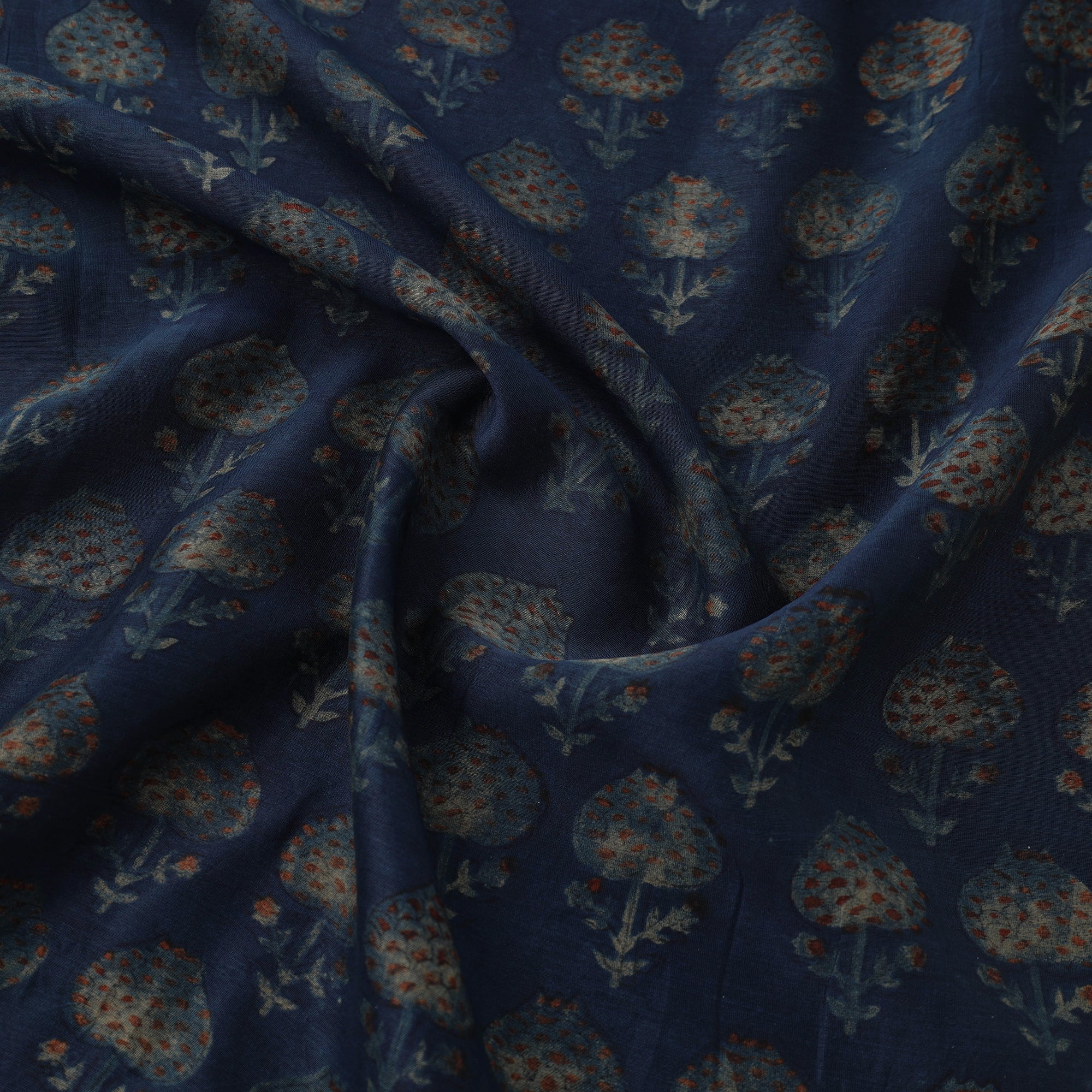 HAVELI CHRONICLES Natural Dyed Chanderi Silk Akola Print Fabric 01 - view 3