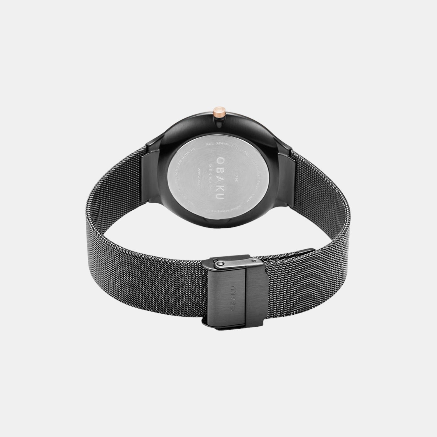 Obaku Ark Men Quartz Black Dial Analog Stainless Steel Watch V240GXMBMB - view 2