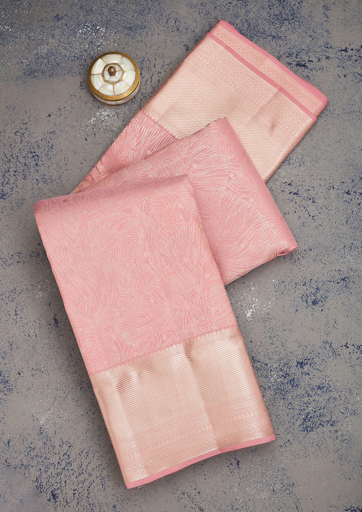 Koskii Baby Pink Zariwork Pure Silk Saree – Women's