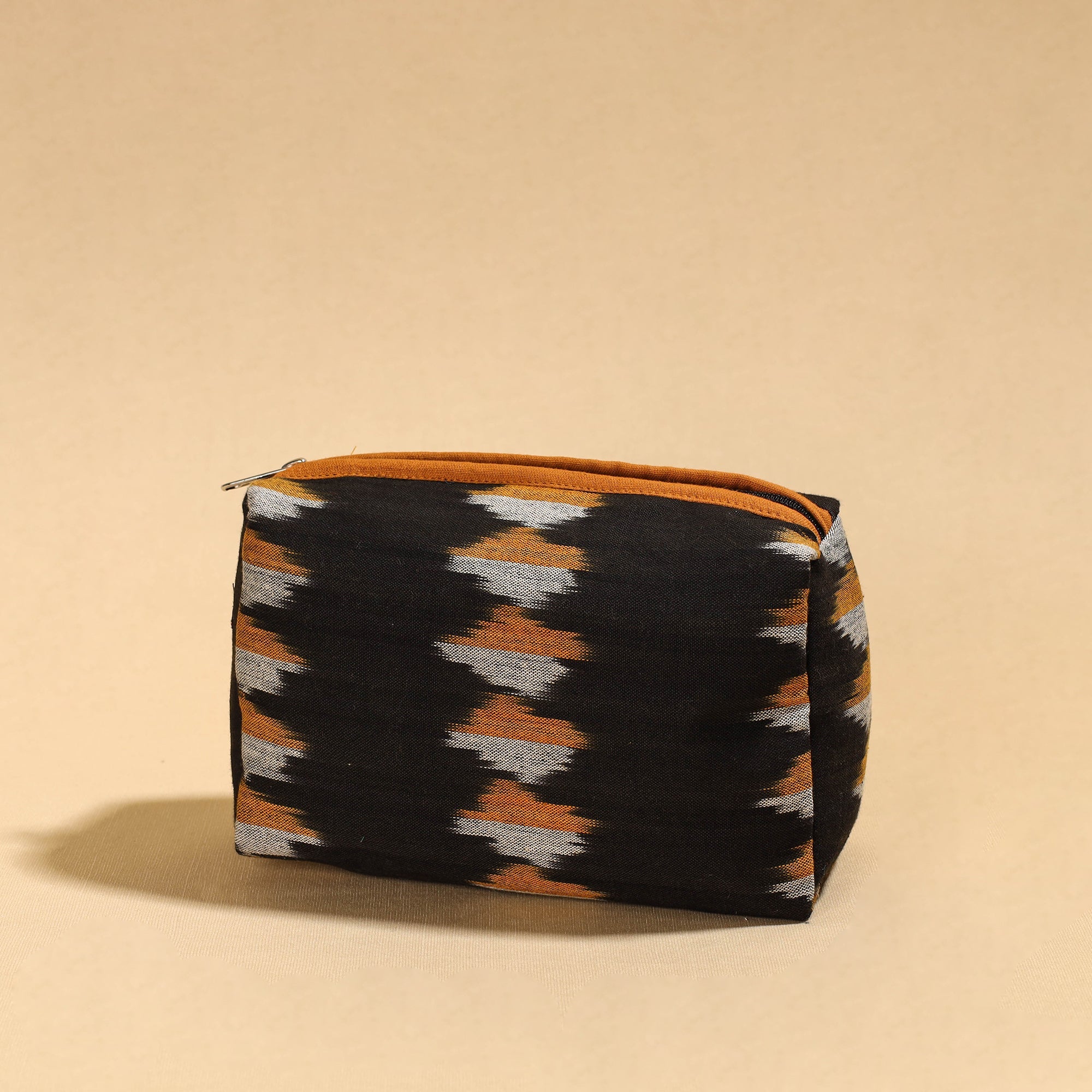 NOORI BAZAR Black - Pochampally Ikat Cotton Toiletry Pouch 06