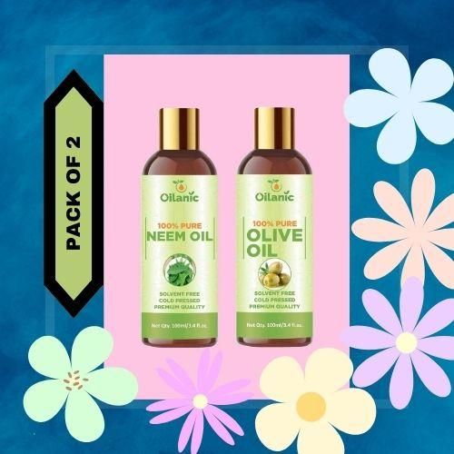Roposo Clout Oilanic Premium Neem Oil & Olive Oil Combo(pack of 2)