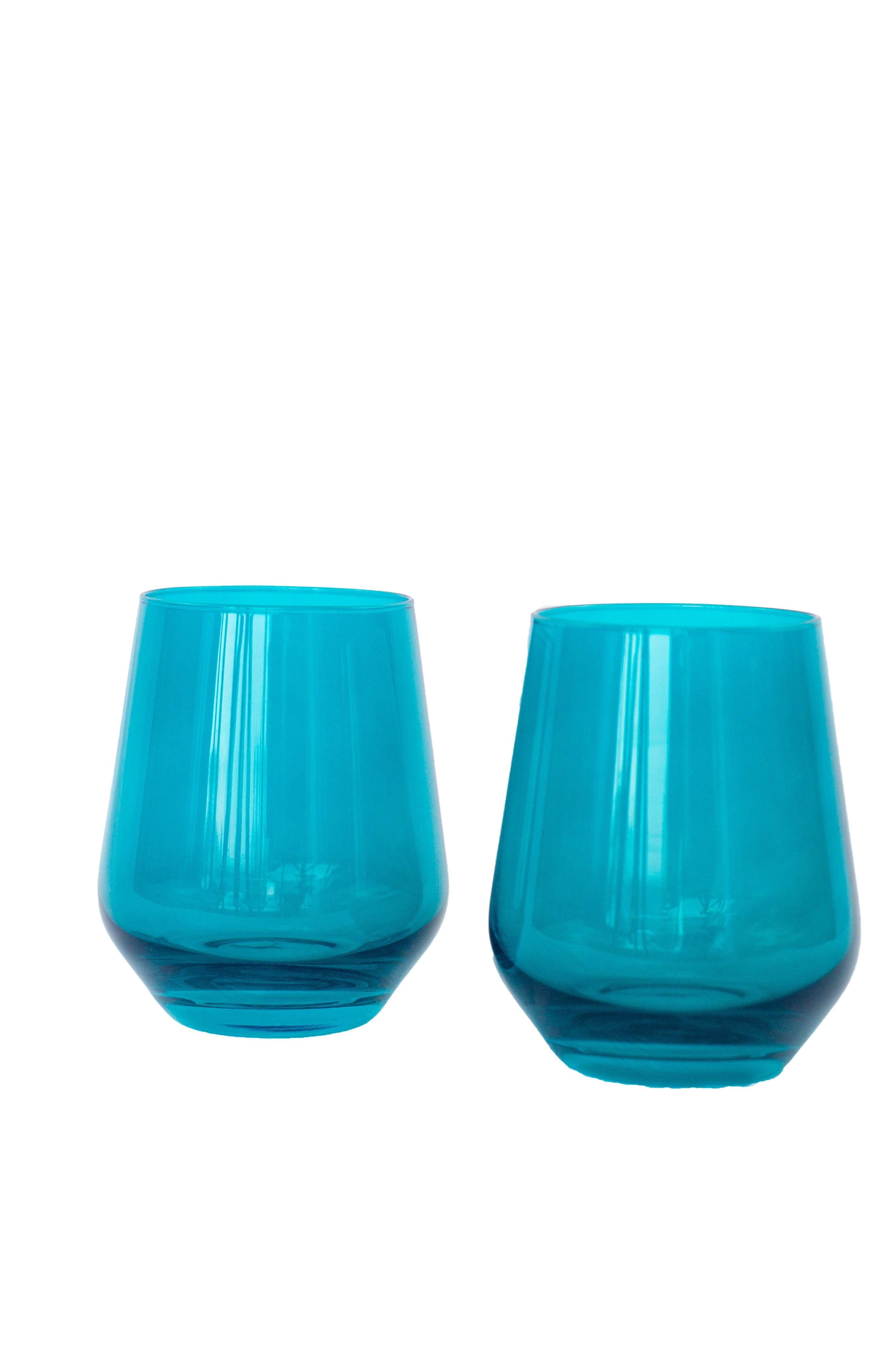 Estelle Colored Glass Estelle Colored Wine Stemless - Set of 6 {Teal} - view 9