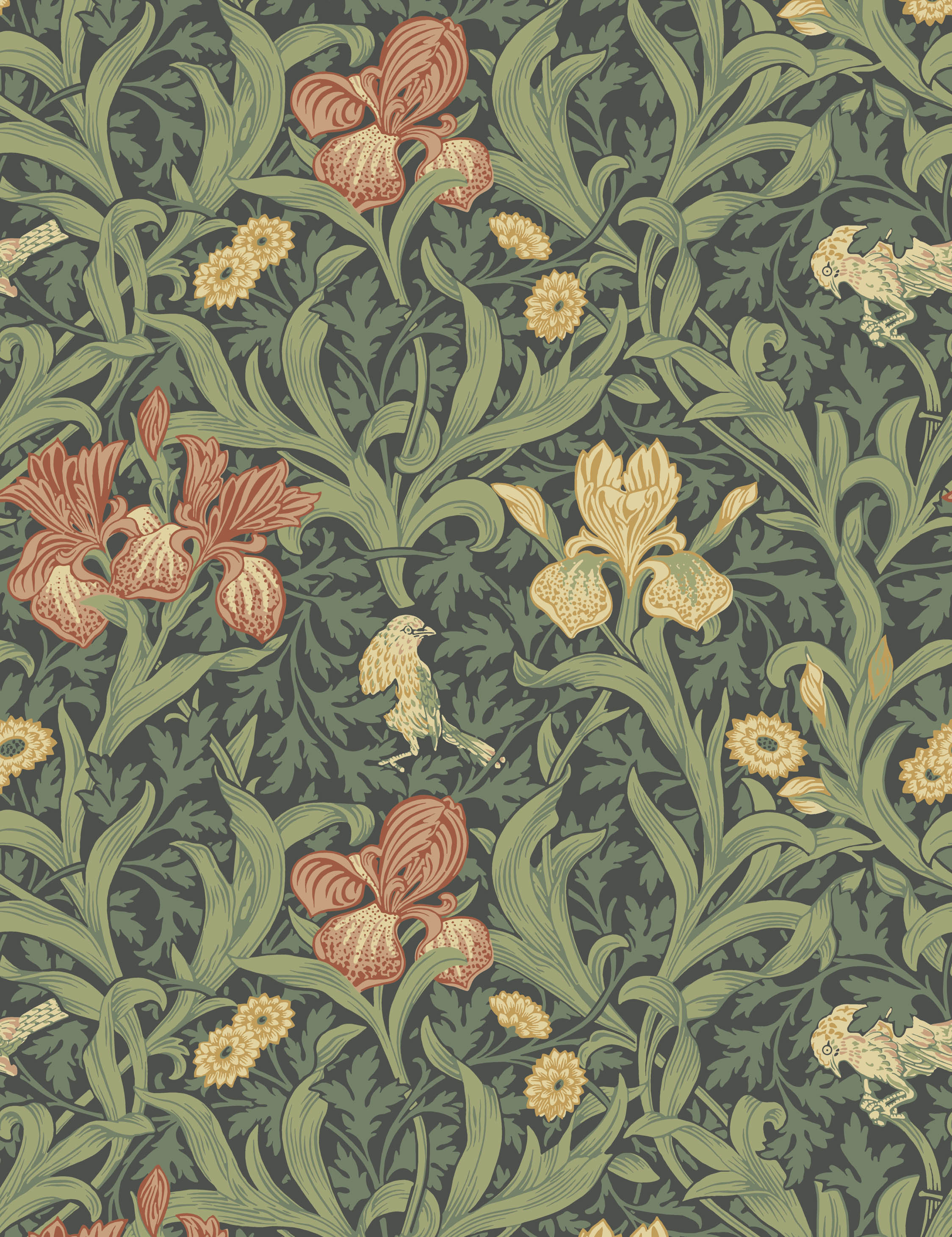 Lulu and Georgia Iris Wallpaper by Morris & Co. - view 10