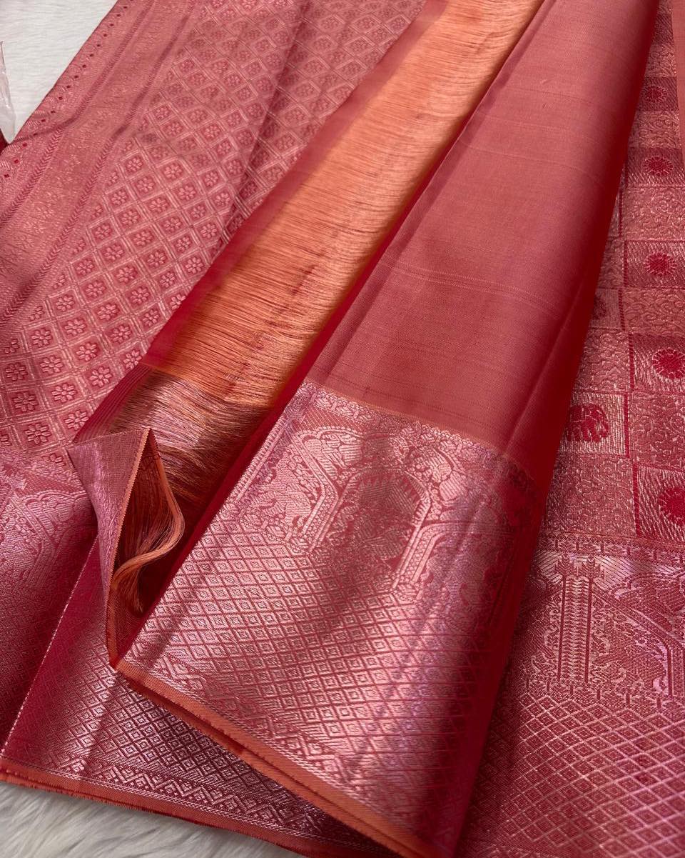 Aayna Epiphany Pink Soft Silk Saree With Phenomenal Blouse Piece - view 4
