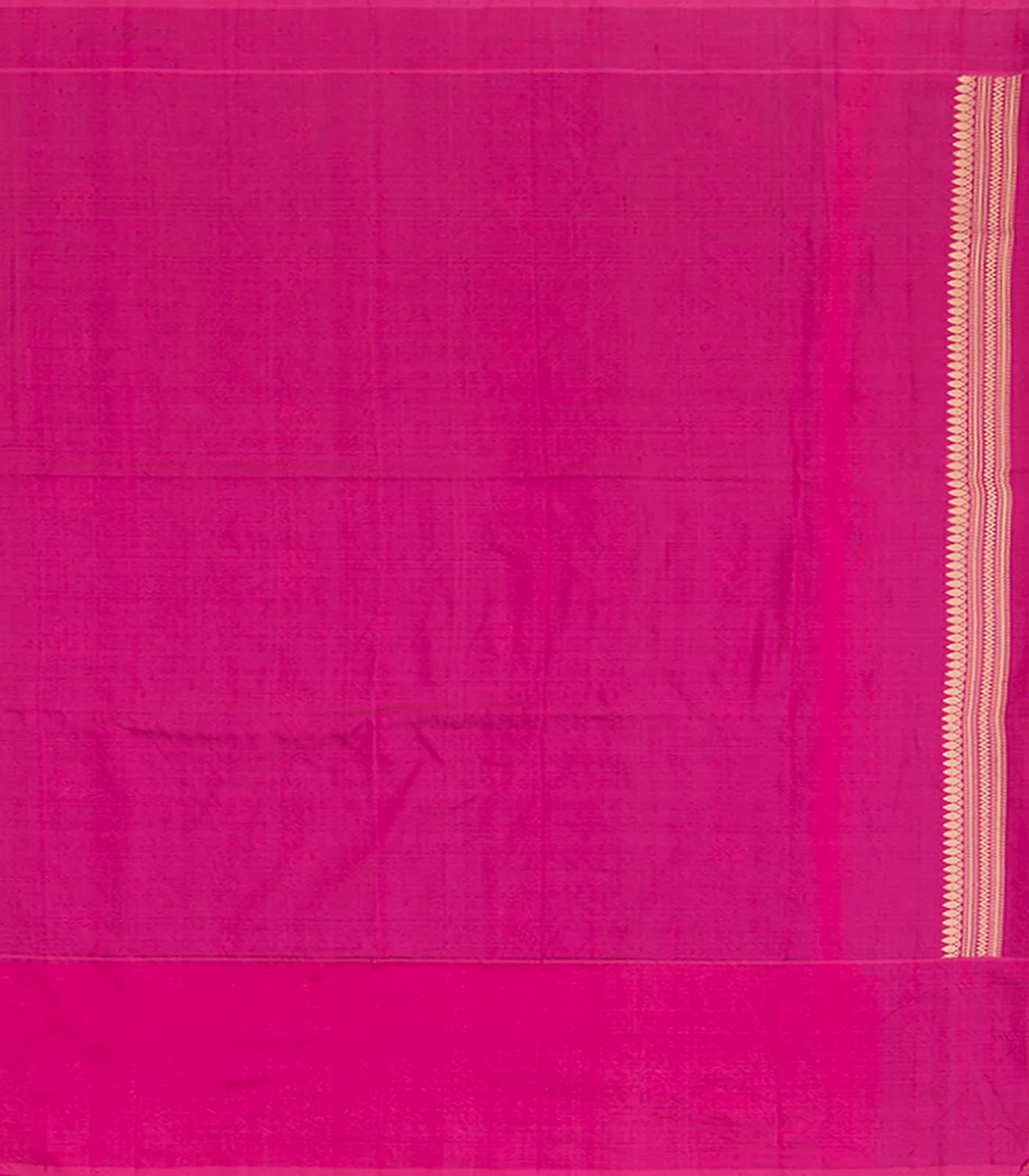 RmKV Blue Handwoven Benarasi Silk Saree With Dotted Motifs & Floral Motifs in Contrast Pink Border-Blue - view 4