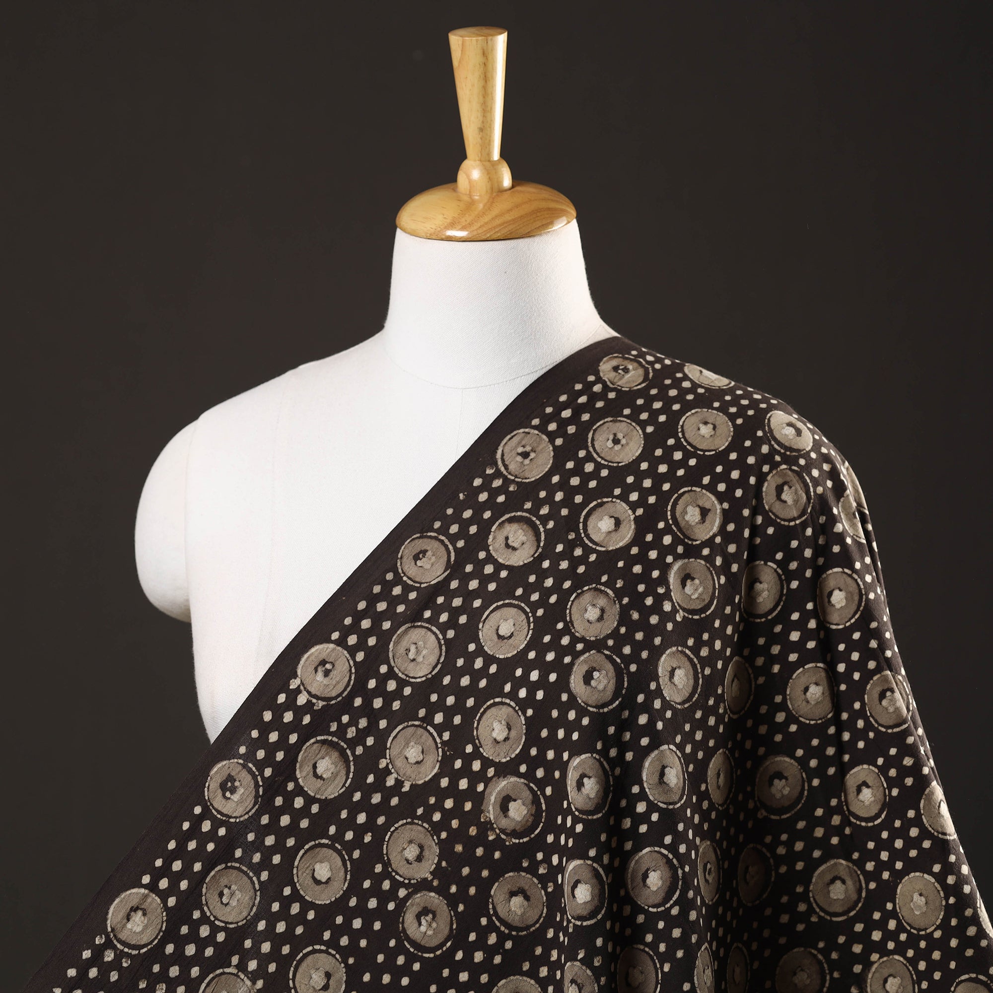 HAVELI CHRONICLES Brown - Pipad Block Printed Cotton Fabric