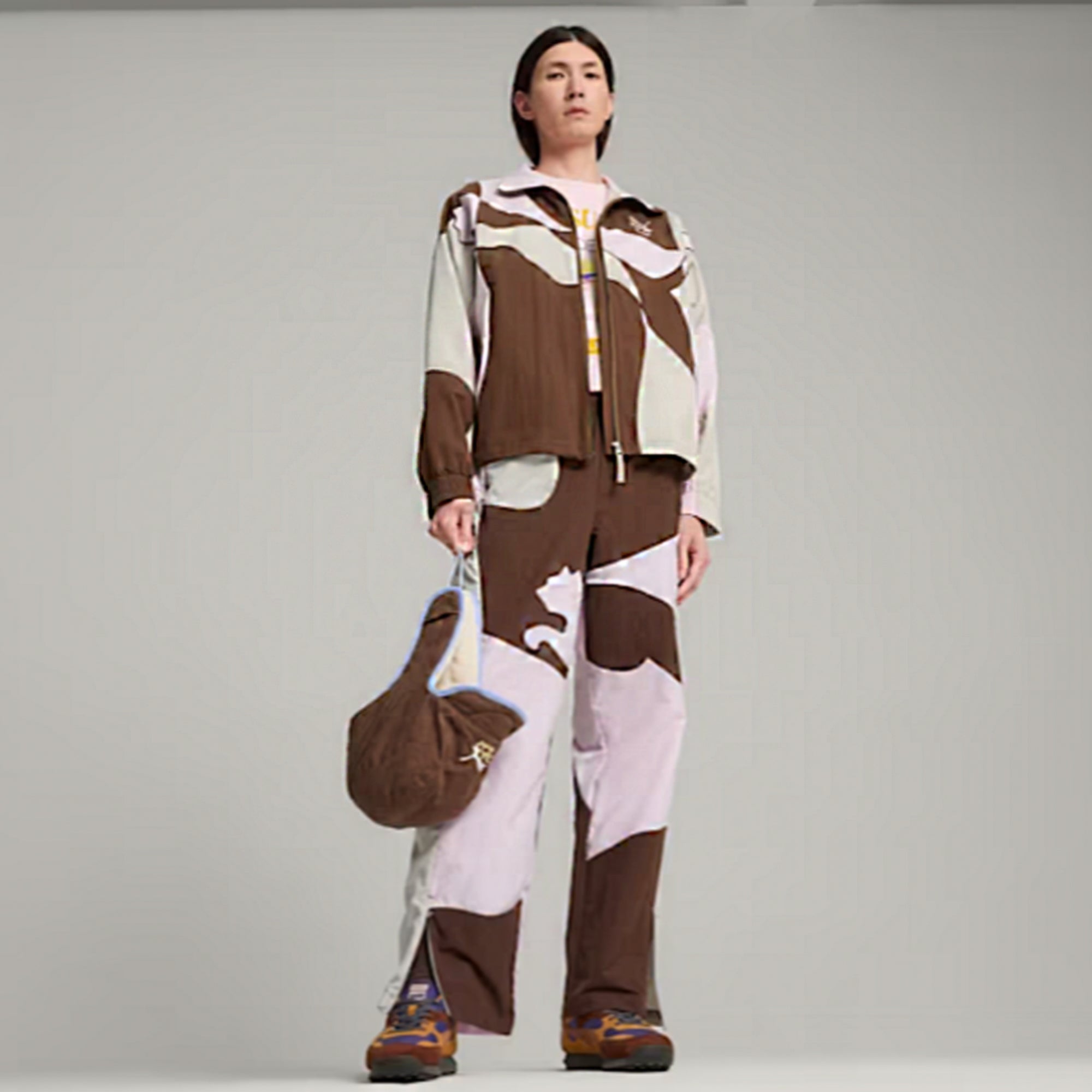 PUMA | x KIDSUPER CELLERATOR RELAXED FIT PANTS { BROWN - view 2