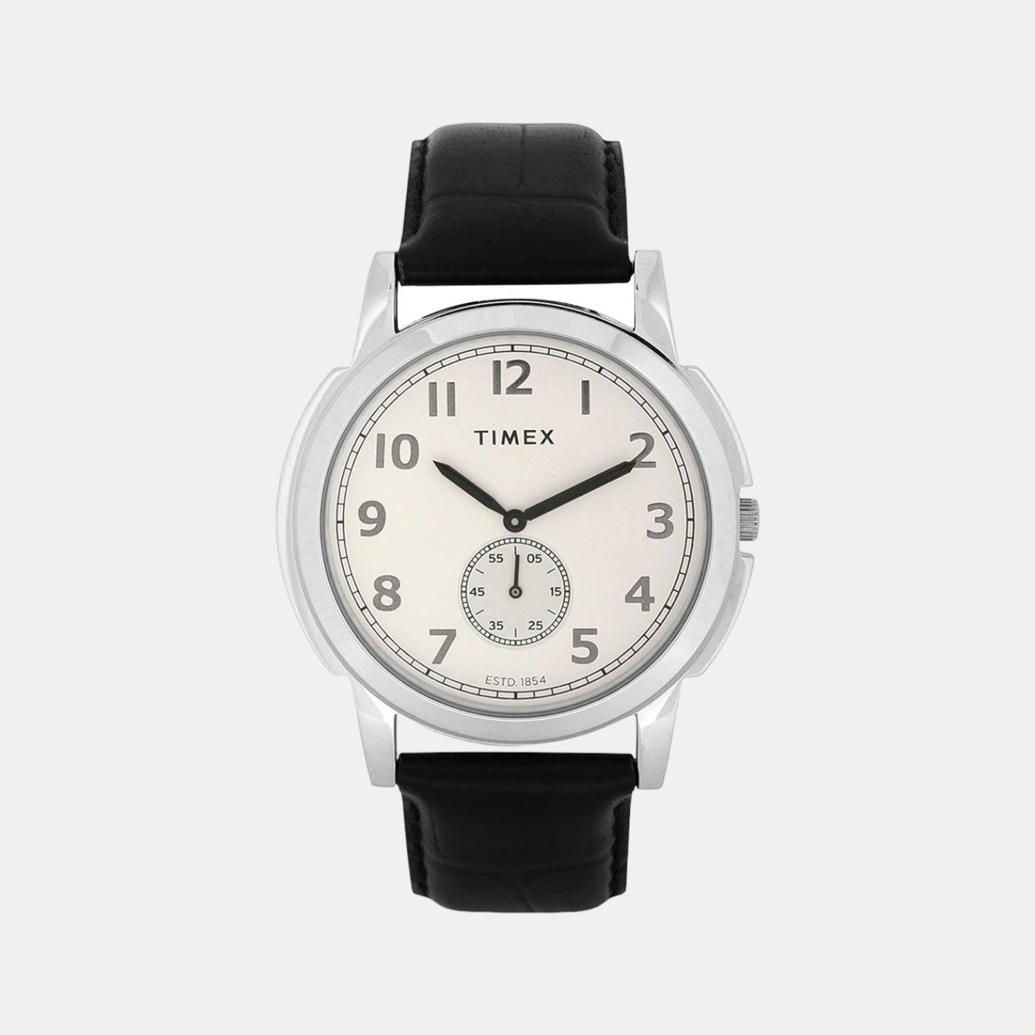 Timex Empera Men Quartz Silver Dial Analog Leather Watch TW000U313