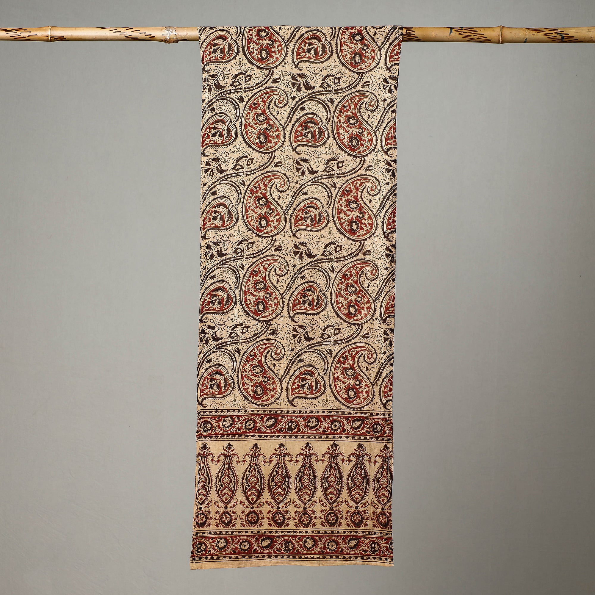 PITCHUKA SRINIVAS KALAMKARI PEDANA Beige - Pedana Kalamkari Block Printed Cotton Stole - view 2