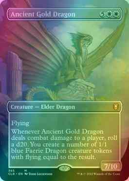 Magic Ancient Gold Dragon [365] [Borderless] [Commander Legends: Battle for Baldur's Gate] [Foil]