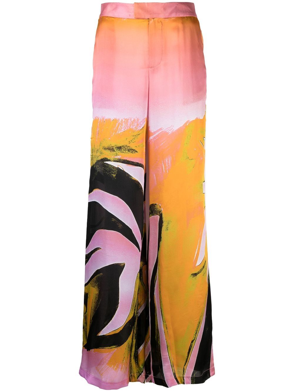Louisa Ballou Printed wide leg trousers – Silk 100%