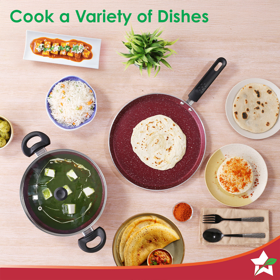 Bandhan Non-stick Cookware 3 Pcs.Set | Dosa Tawa,Kadhai by black tree - view 7