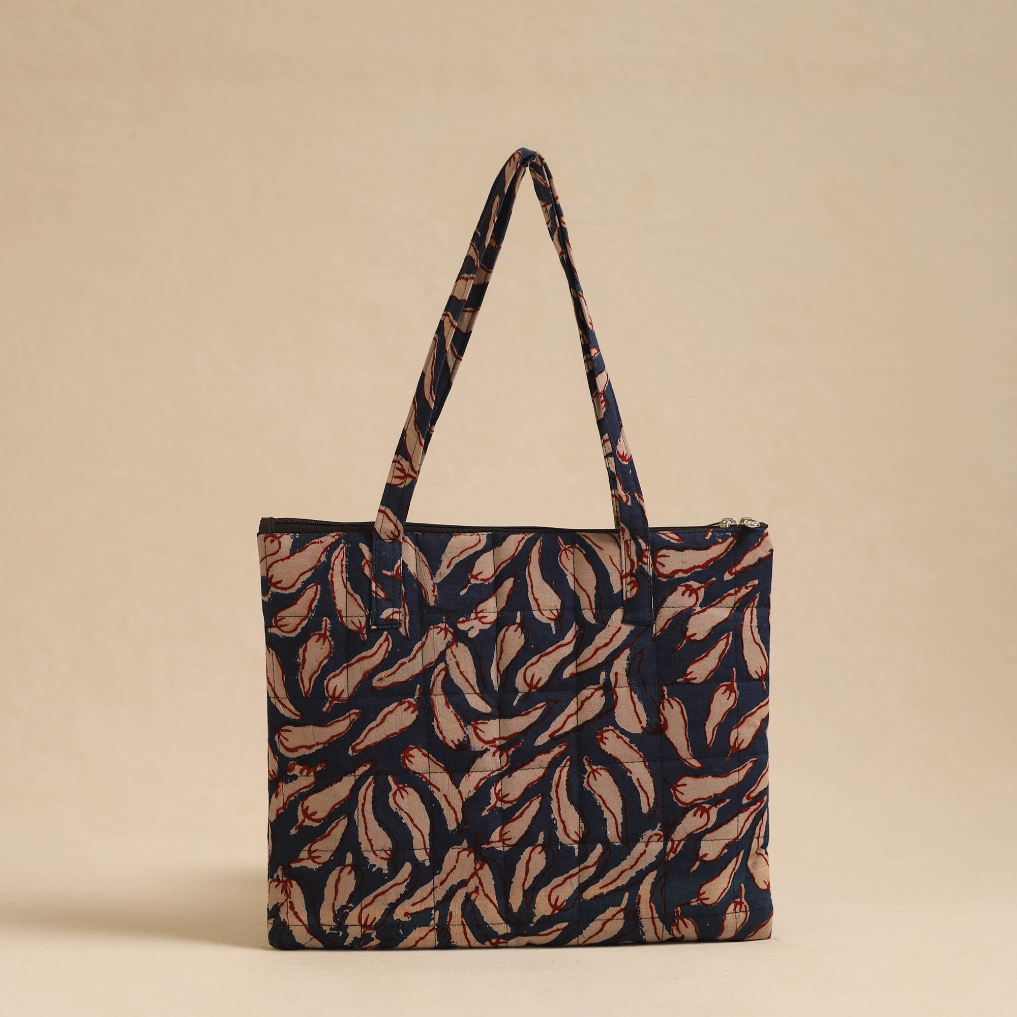 NOORI BAZAR Blue - Handcrafted Quilted Cotton Hand Bag 17 - view 4