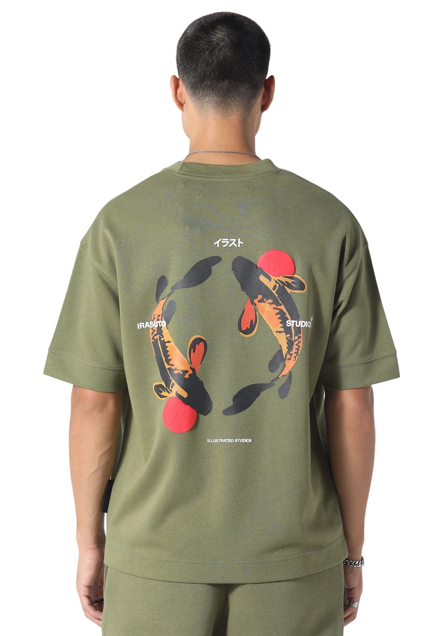 Irasuto Studios Koi Khaki T-Shirt - view 2